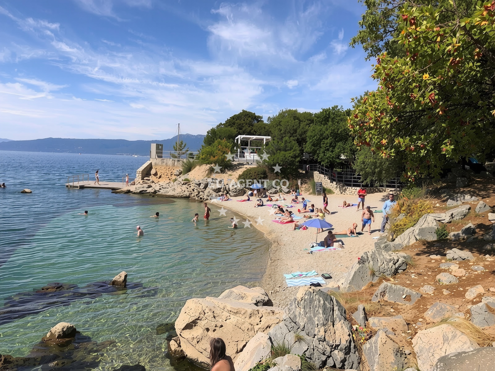 Kostrena Beach near Kostrena Harbour, Paveki