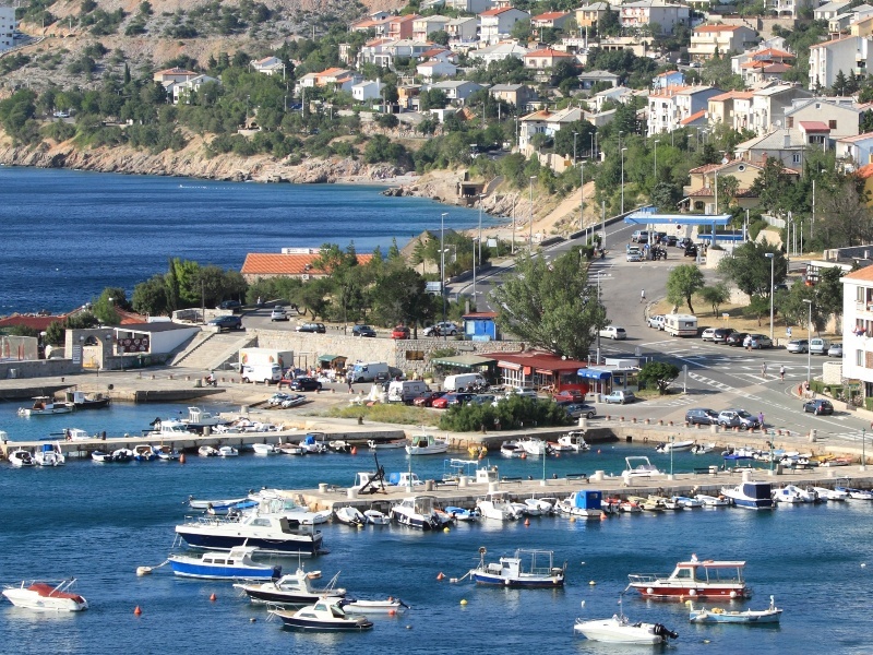 Boat lift facility and mooring areas at Senj Harbour.