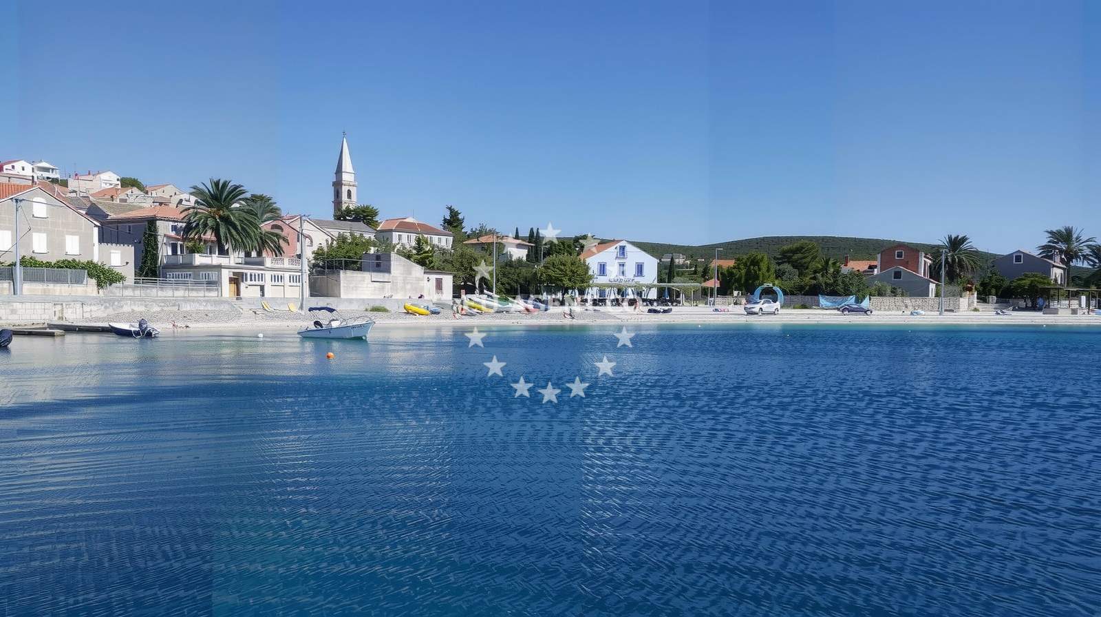 Approach and location view of Unije harbor in Harbour in Unije on the island Unije, Istria and Kvarner, Croatia photo 3