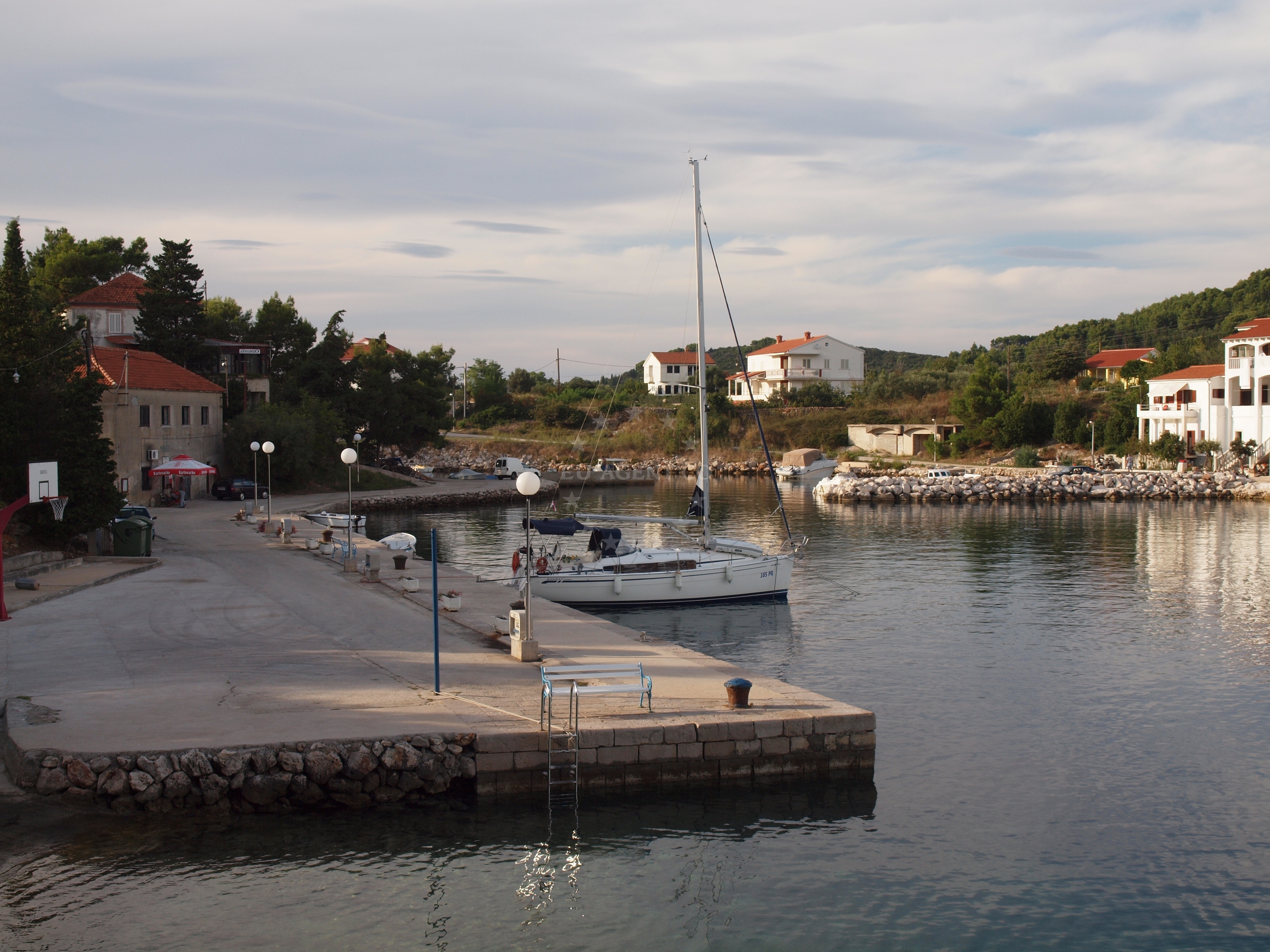 Harbor entrance with buoy field in the distance