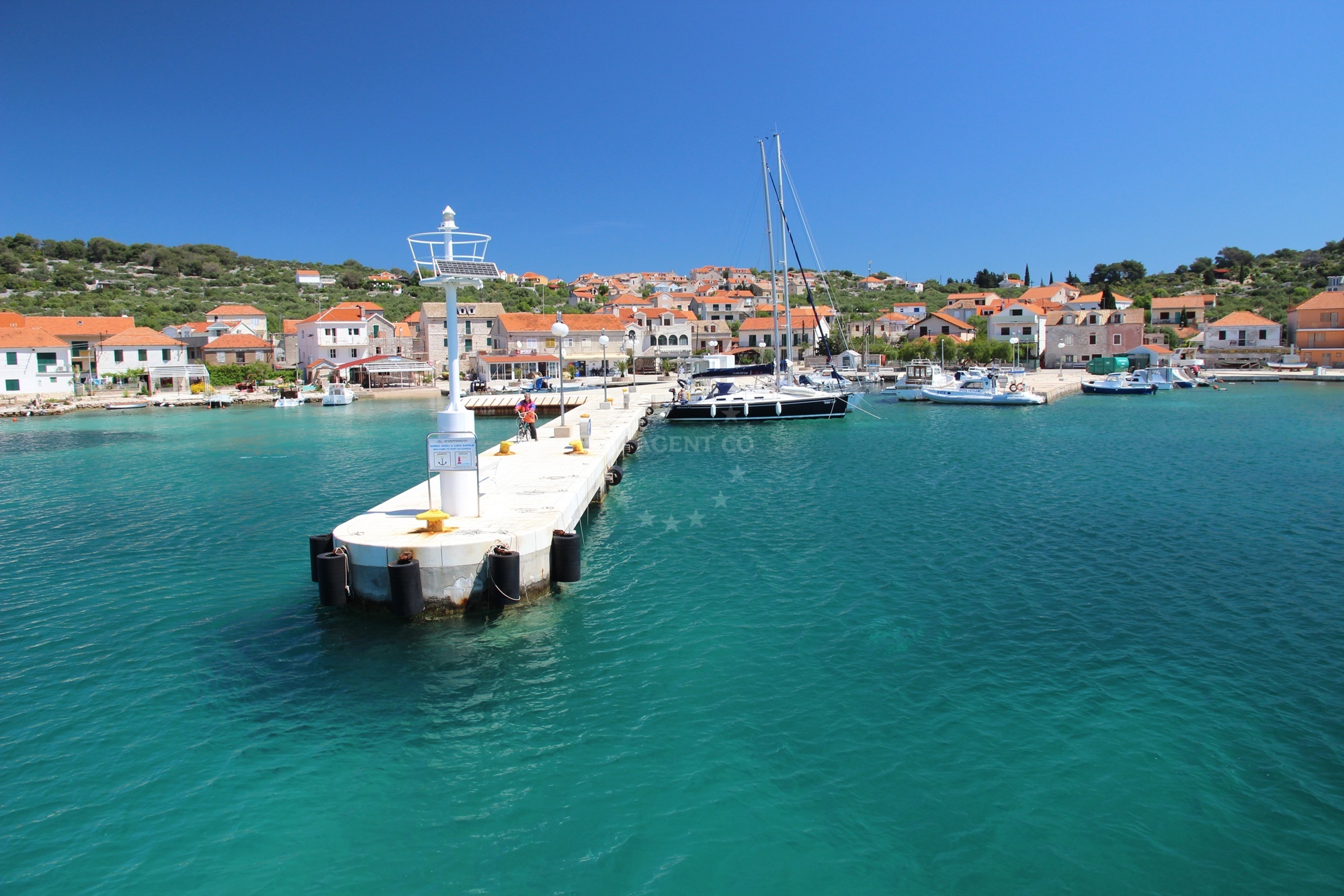 Kaprije Harbour with 20 berths and mooring facilities
