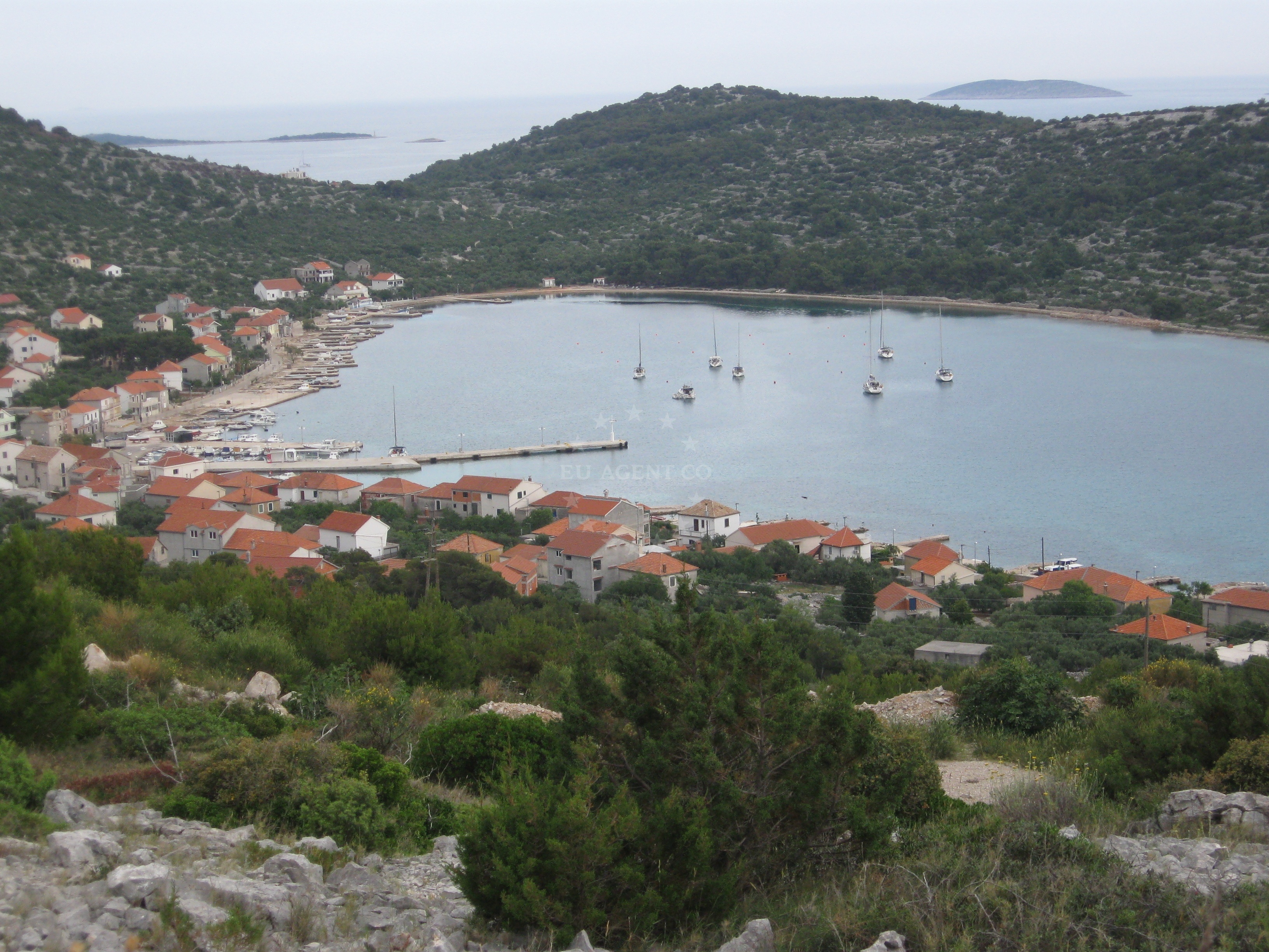South quay of Kaprije Harbour with power/water amenities
