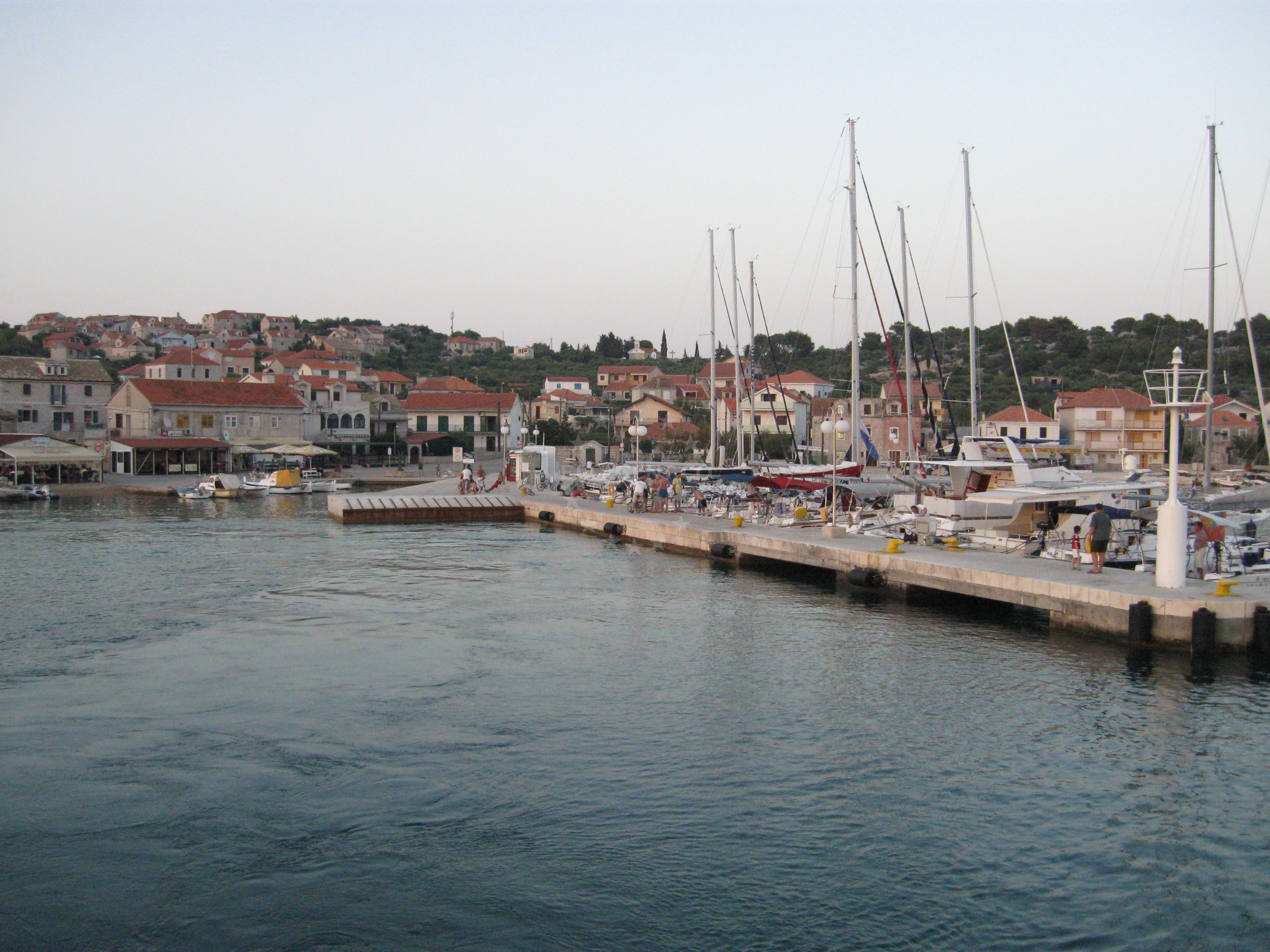 View of Kaprije Harbour with nearby anchorages and marinas