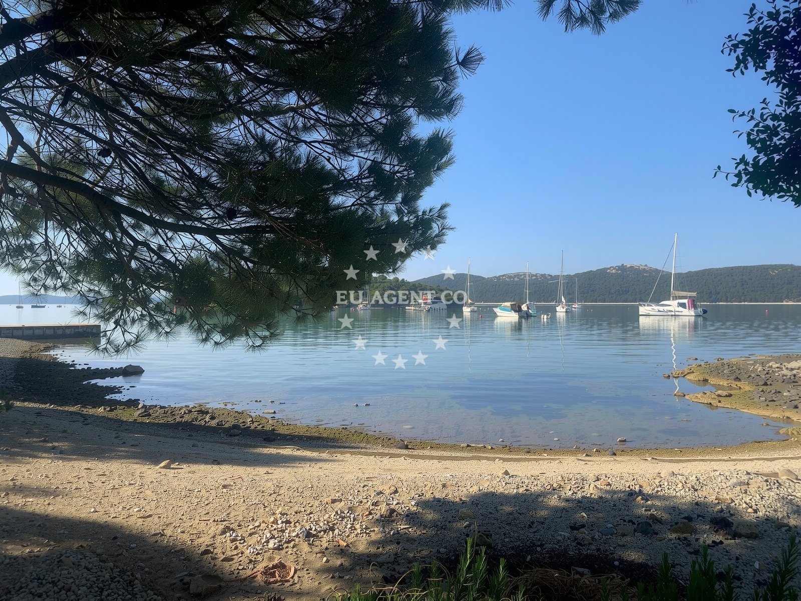 Approach and location view of Brgulje harbor in Harbour in Brgulje on the island Molat, North Dalmatia, Croatia photo 3