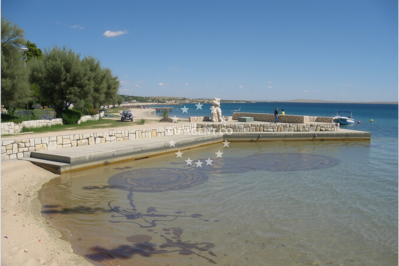 Additional view of Košljun harbor in Harbour in Košljun (Pag) on the island Pag, North Dalmatia, Croatia photo 9