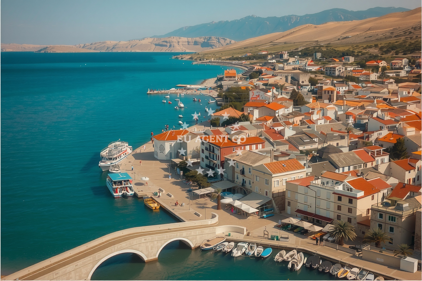 Additional view of Košljun harbor in Harbour in Košljun (Pag) on the island Pag, North Dalmatia, Croatia photo 13