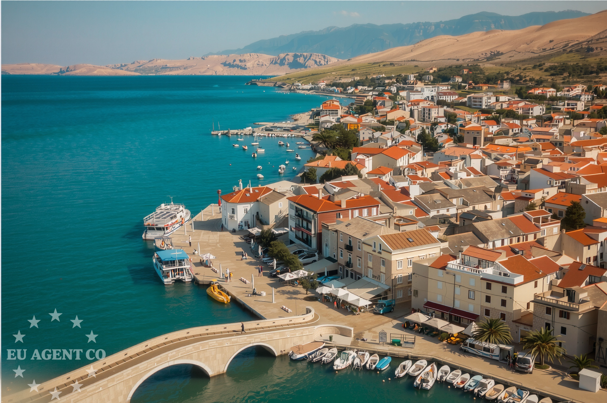 Additional view of Novalja harbor in Harbour in Novalja on the island Pag, North Dalmatia, Croatia photo 6