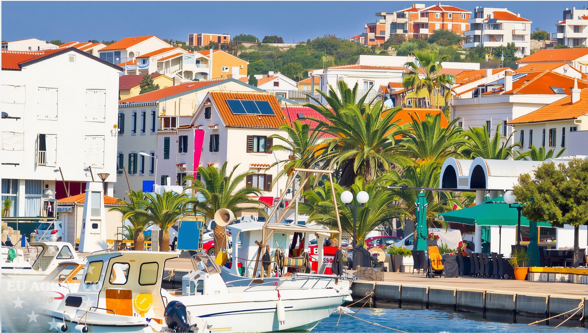 Additional view of Novalja harbor in Harbour in Novalja on the island Pag, North Dalmatia, Croatia photo 9