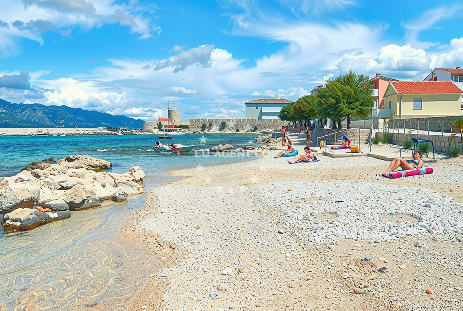Islands of Veli and Mali Ražanac near Razanac Harbour