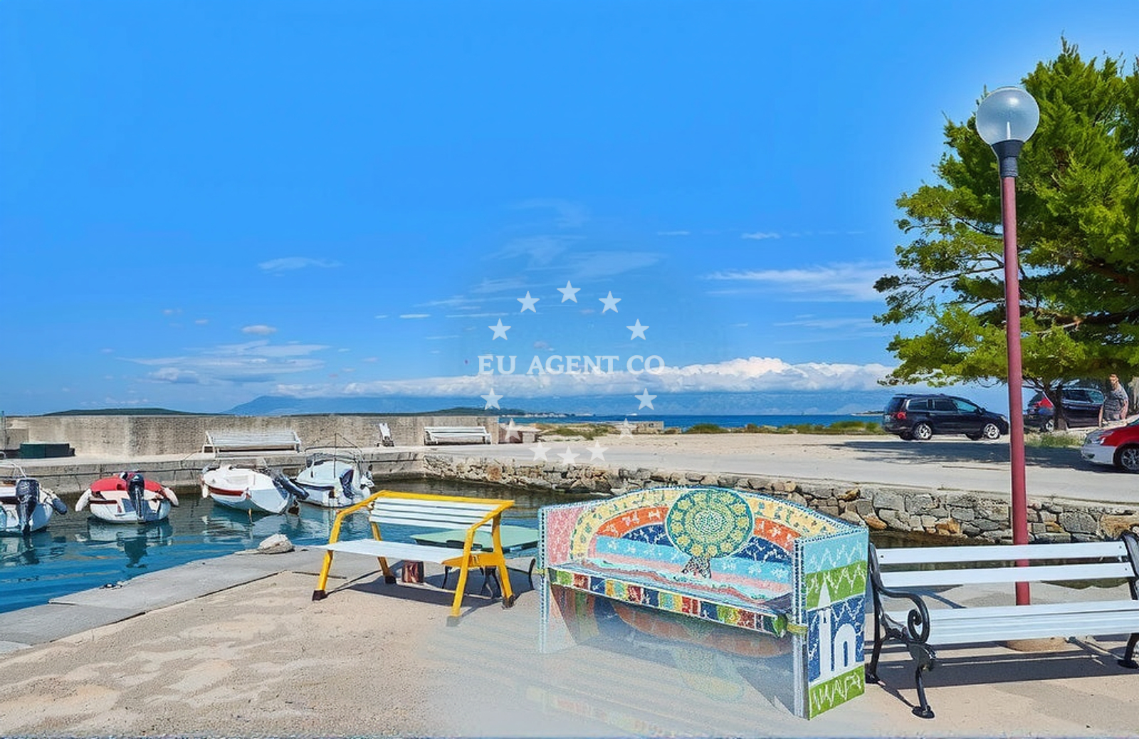 Approach and location view of Hrvatin harbor in Harbour in Sestrunj on the island Sestrunj, North Dalmatia, Croatia photo 3