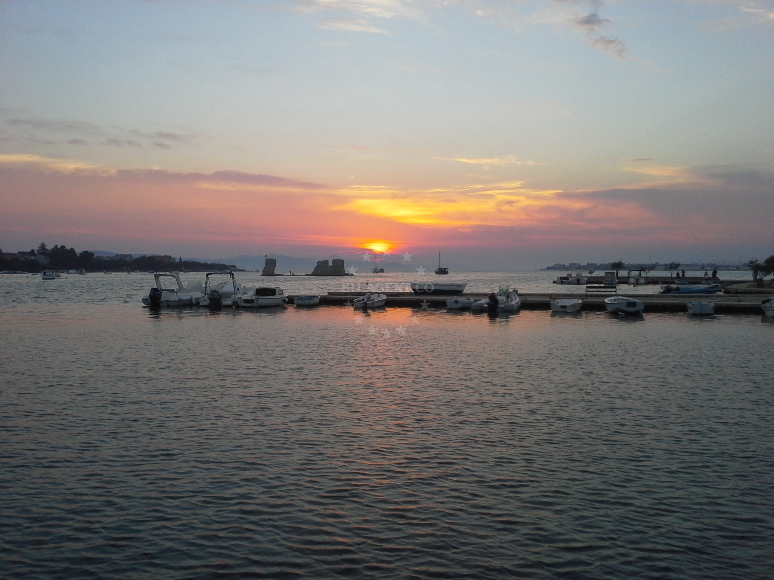 Sukosan Harbour in North Dalmatia, Croatia with boat lift and nearby boats