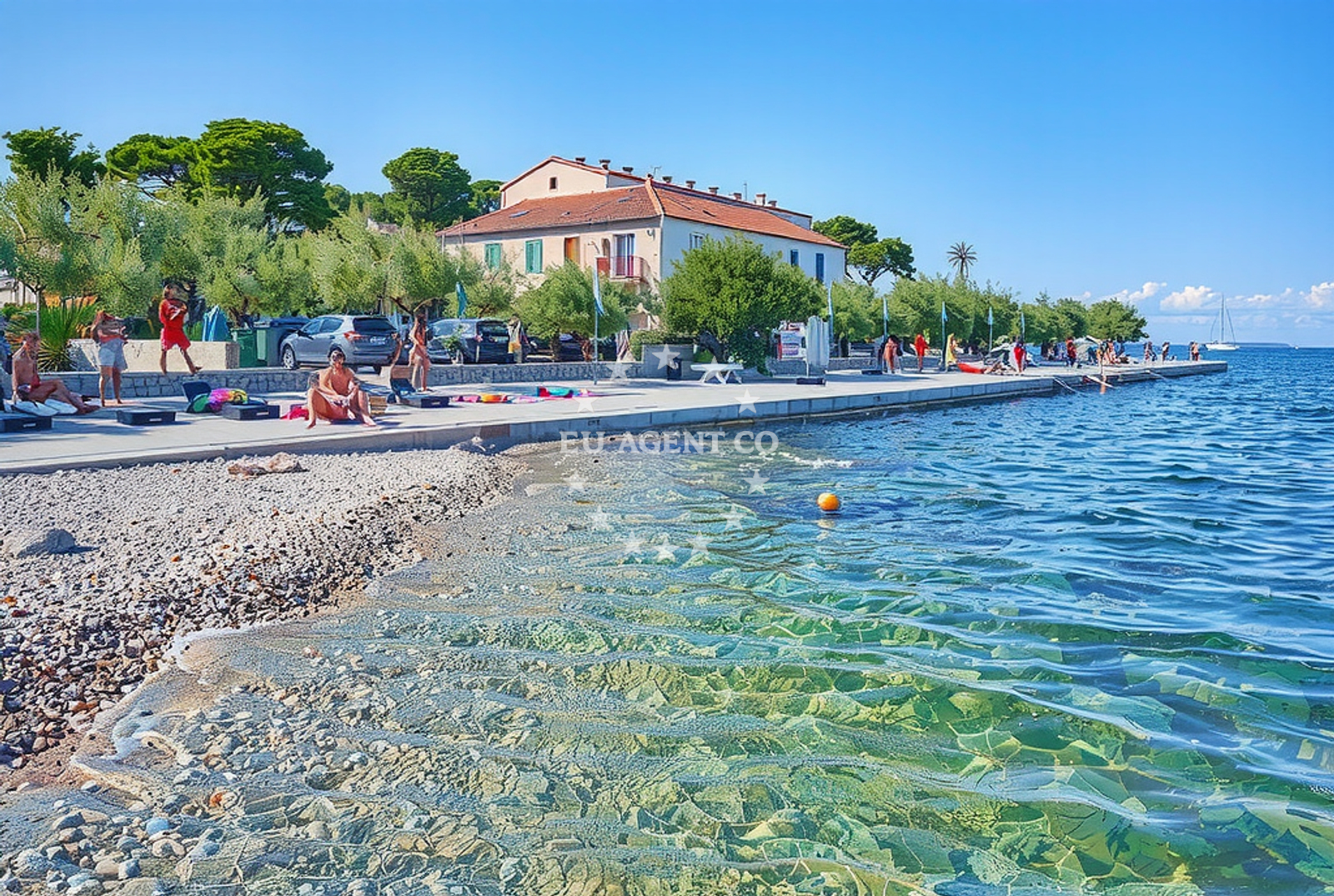 Shallow waters of Ugljan Beach with snorkeling opportunities