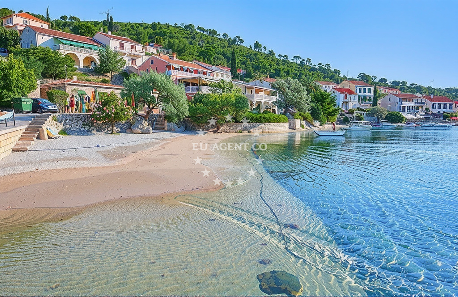 Approach and location view of Brna harbor in Harbour in Brna on the island Korčula, South Dalmatia, Croatia photo 3