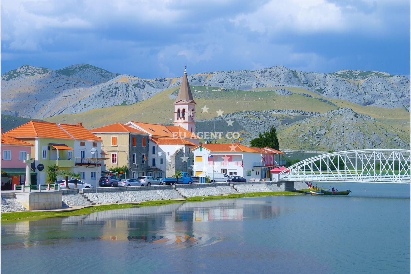 Approach and location view of Opuzen harbor in Harbour in Opuzen, South Dalmatia, Croatia photo 3