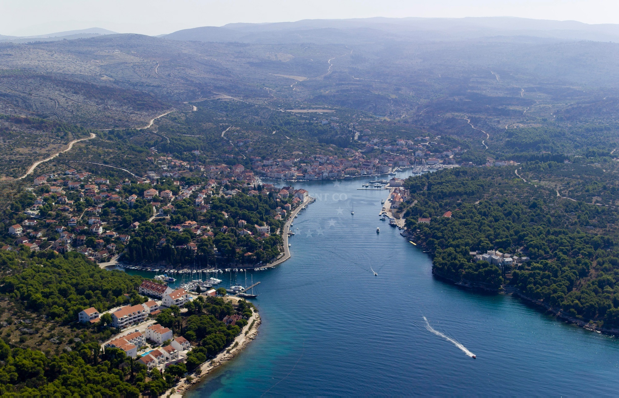 Yachts moored at Marina Vlaska, Milna, Brac, Croatia
