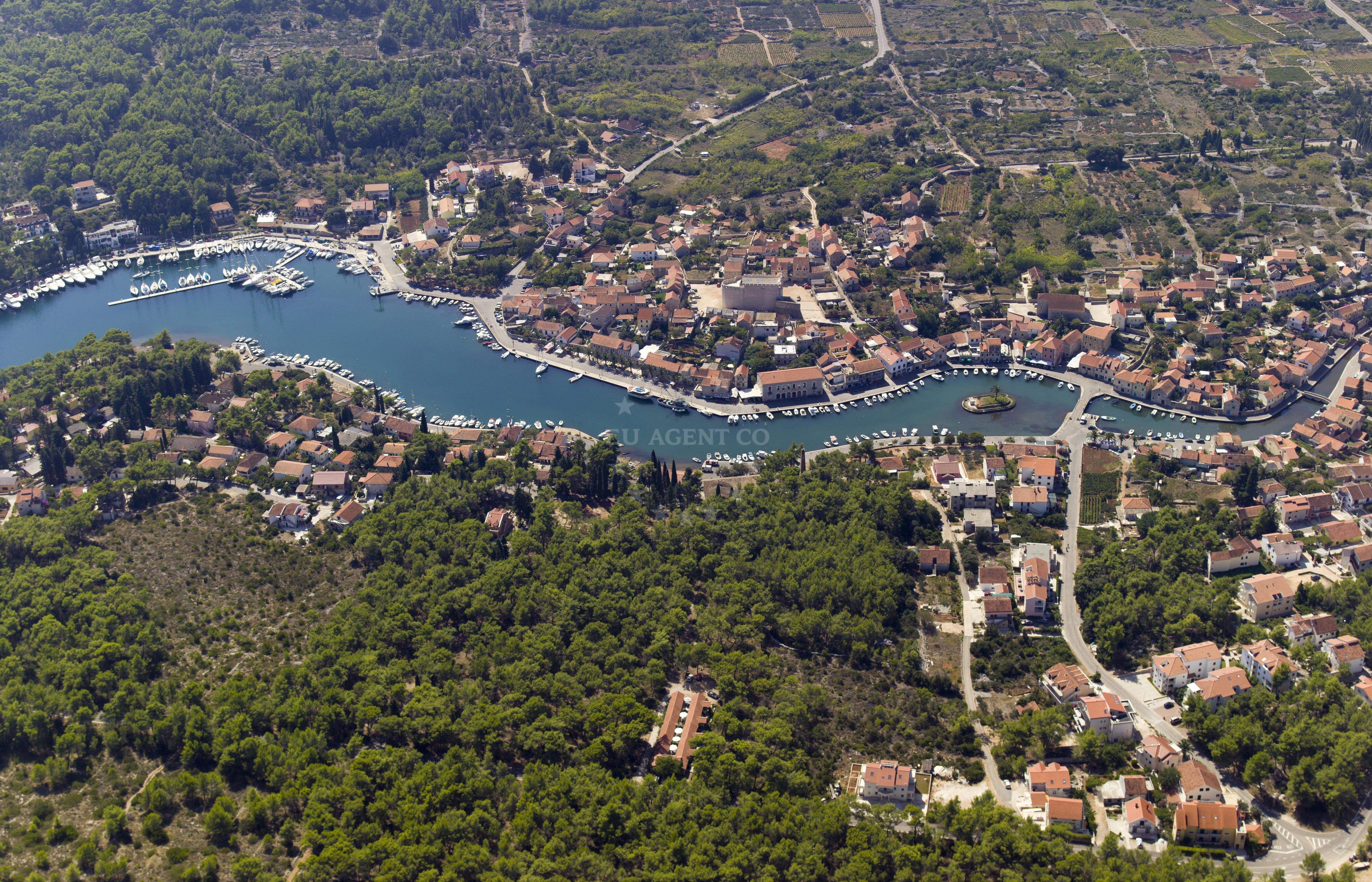 ACI Marina Vrboska, Hvar Croatia - fjord-like bay with moored yachts