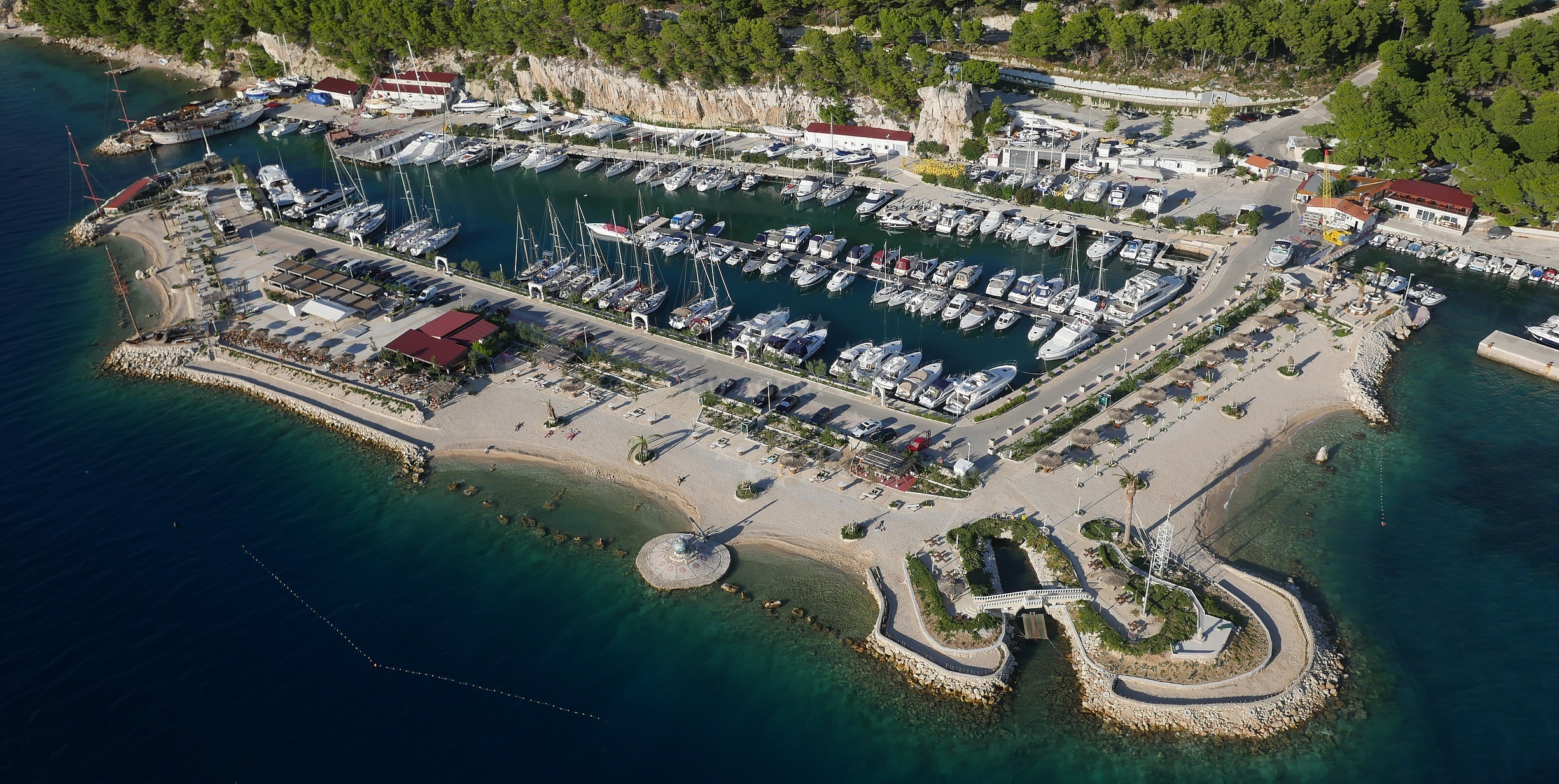 Marina Ramova, Krvavica, Central Dalmatia, Croatia – closed marina with scenic coastal views