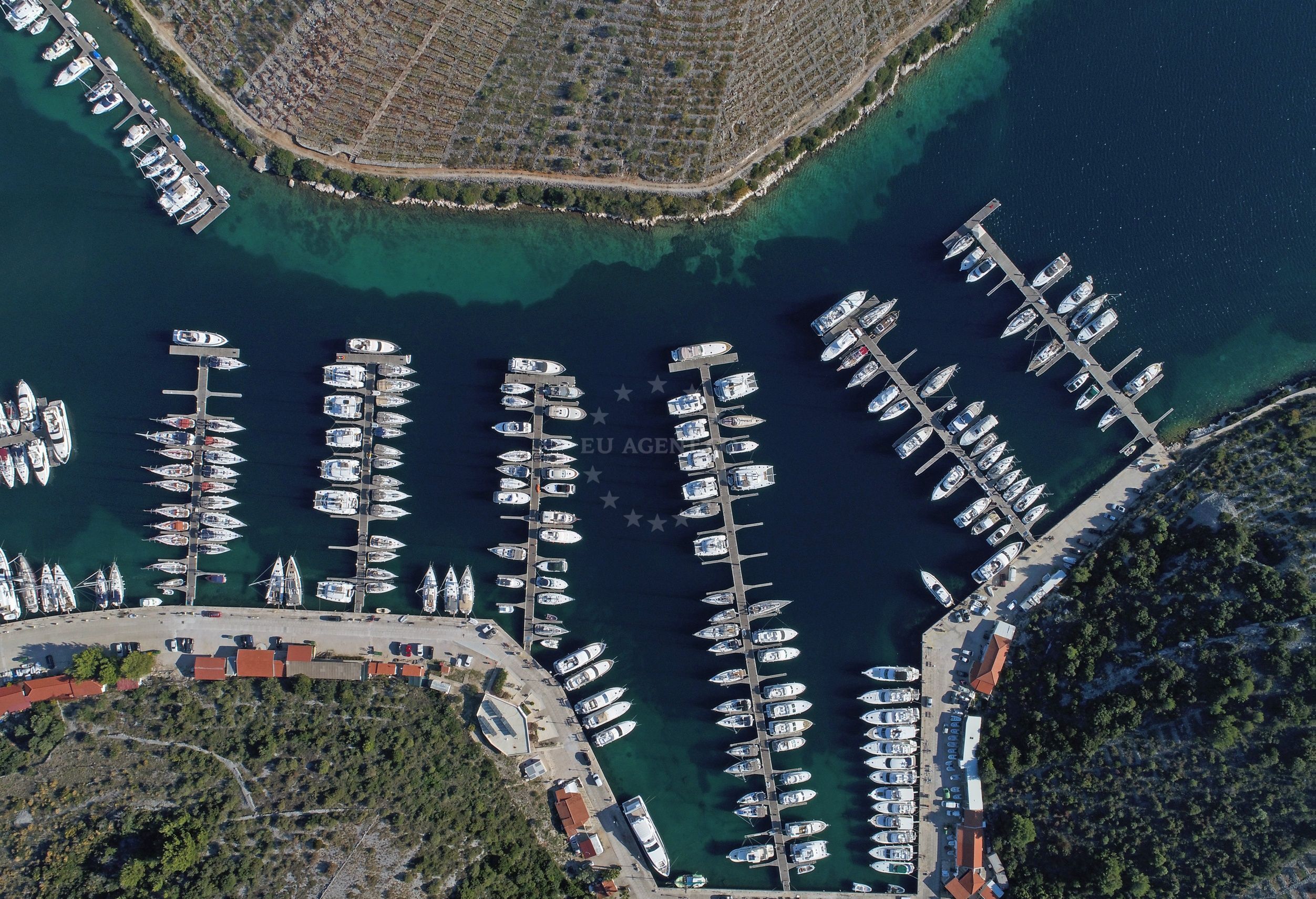 Yachts moored at Marina Kremik, Central Dalmatia
