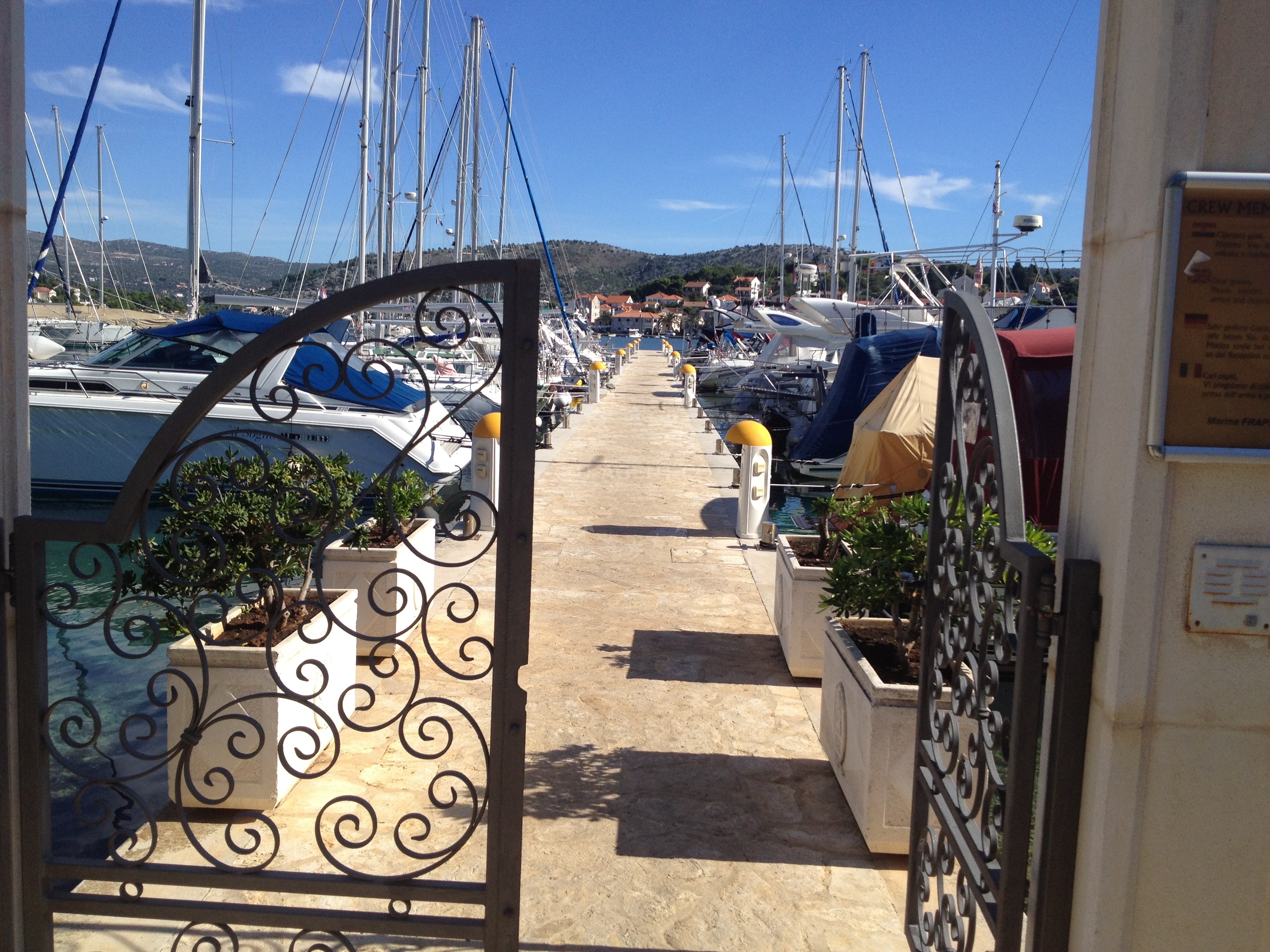 View of Rogoznica town from Marina Frapa