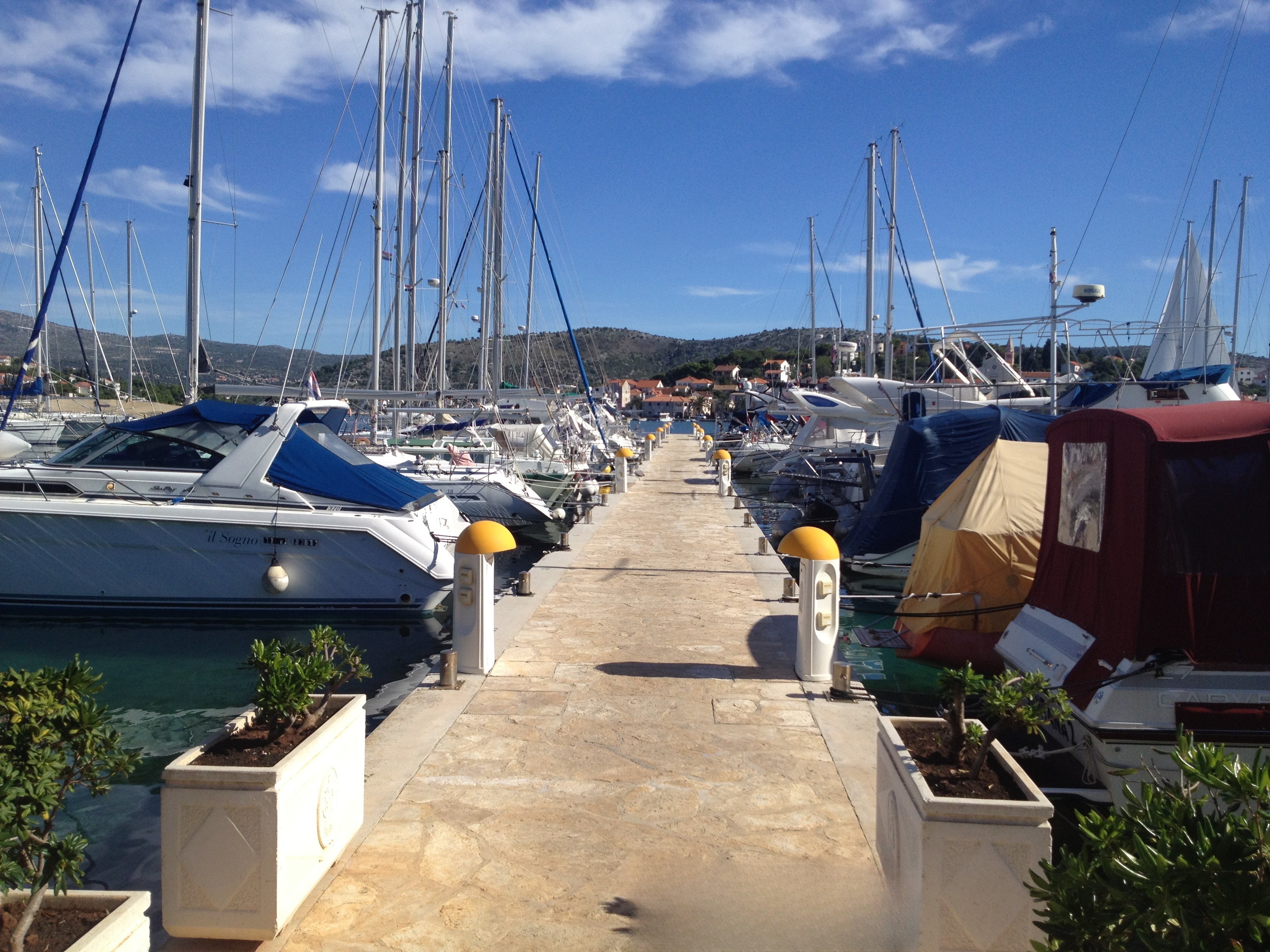 Sailboats moored at Marina Frapa in Central Dalmatia
