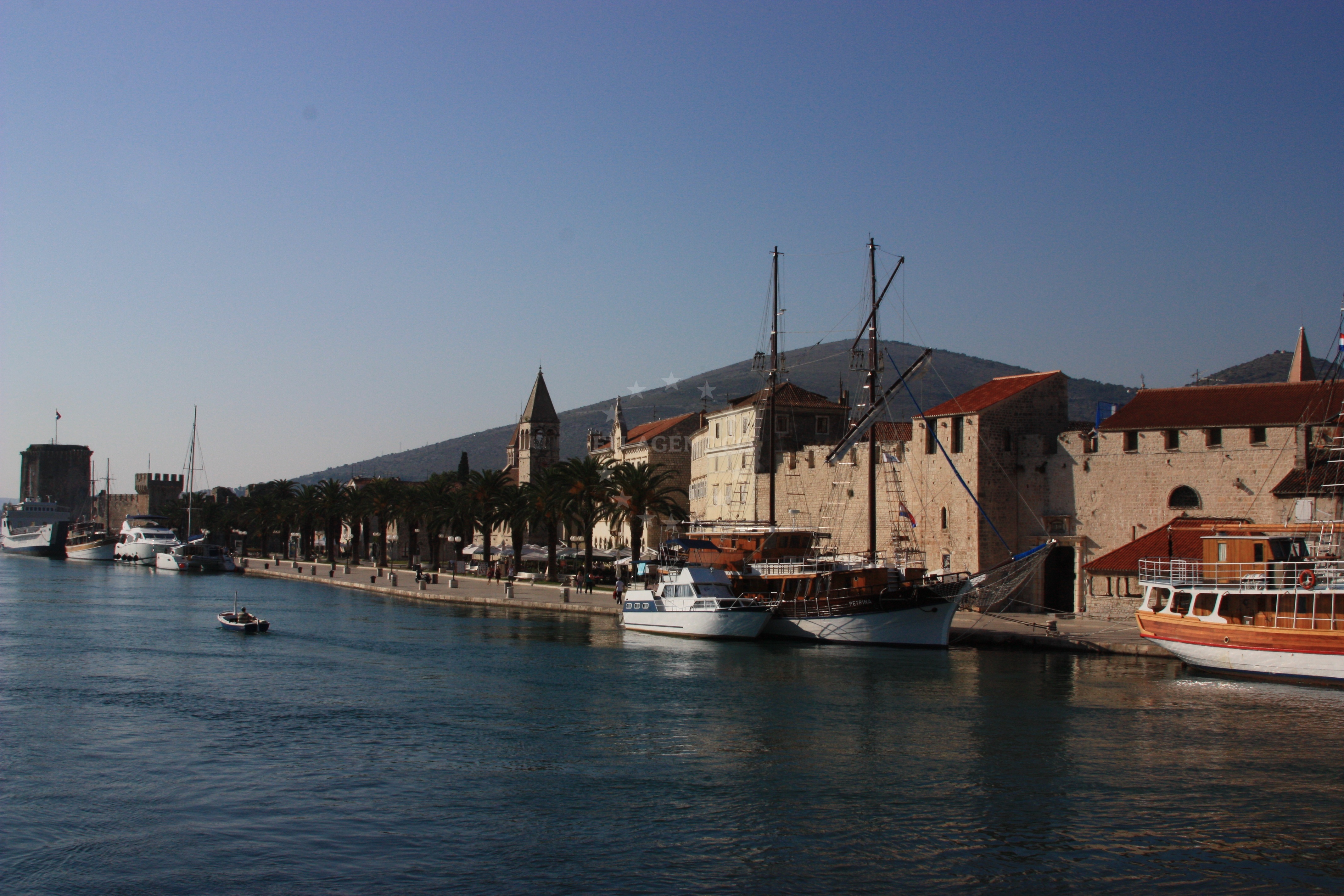 View of Trogir historic center from ACI Marina Trogir