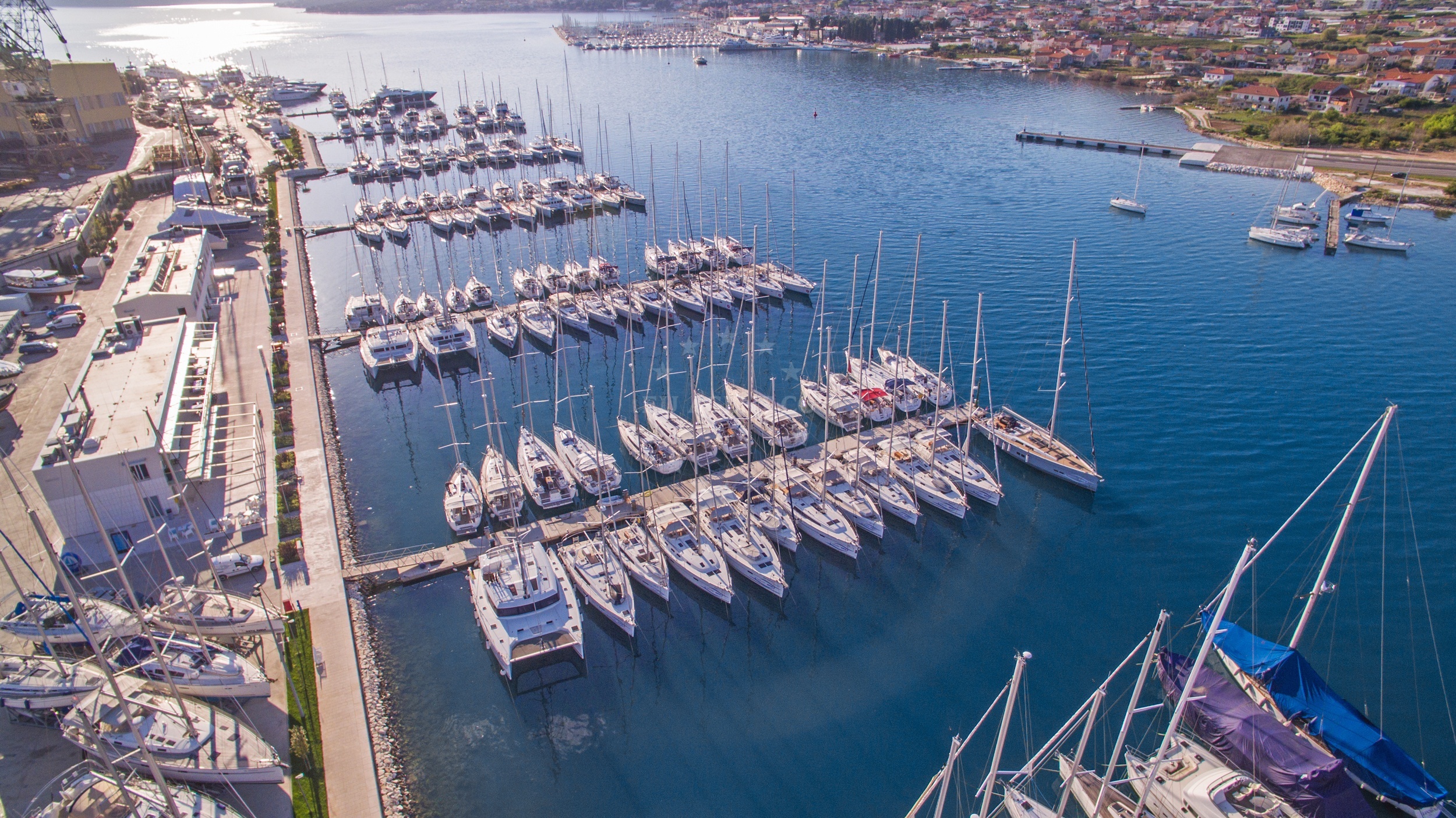 Marina Trogir facilities, including fuel station and electrical services
