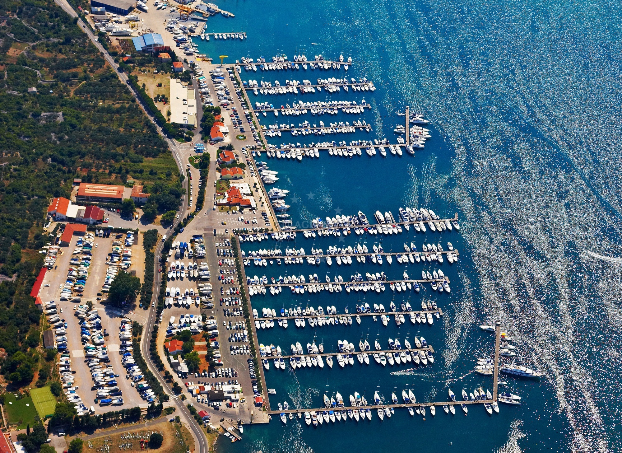 Marina Punat, Krk Island, Croatia - sheltered bay with moored yachts