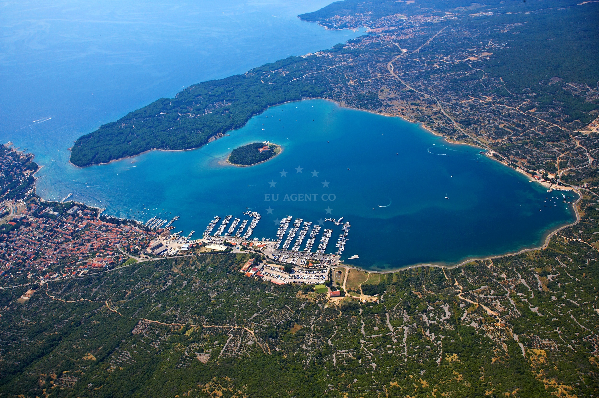 Historic entrance to Marina Punat, Krk Island, Croatia
