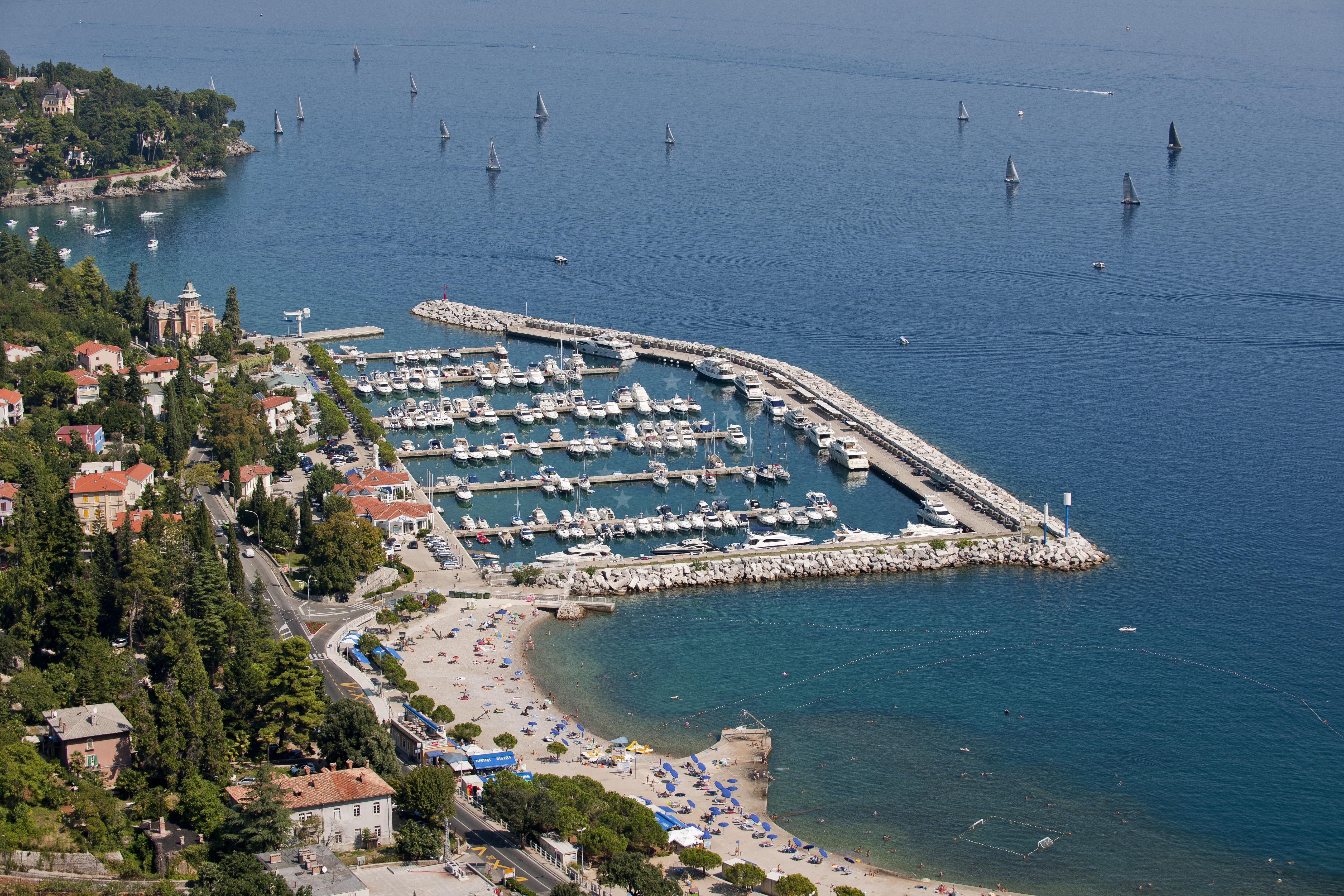 Marina facilities and electric hookups at ACI Marina Opatija, Croatia