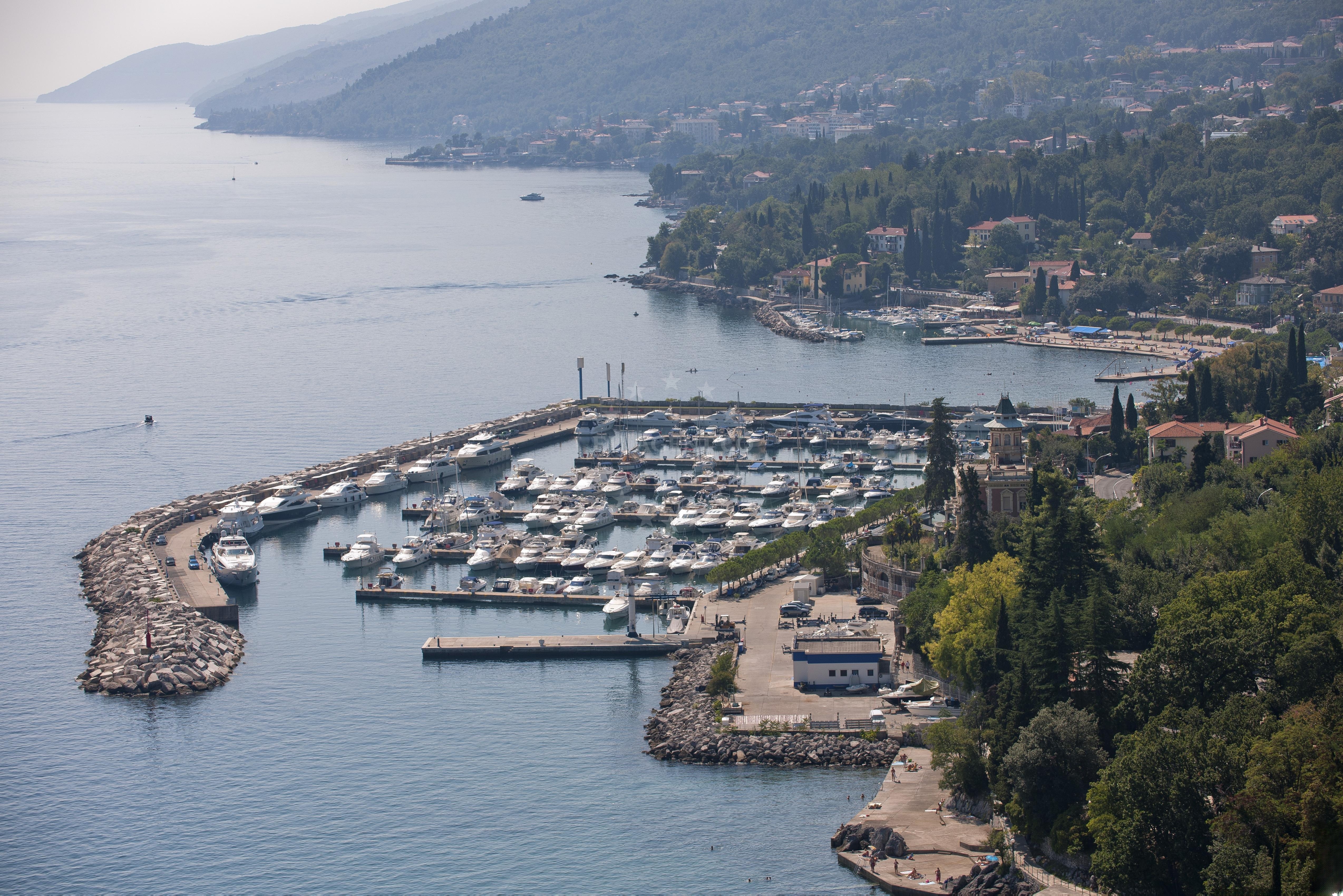 View of Opatija town from ACI Marina Opatija, Croatia