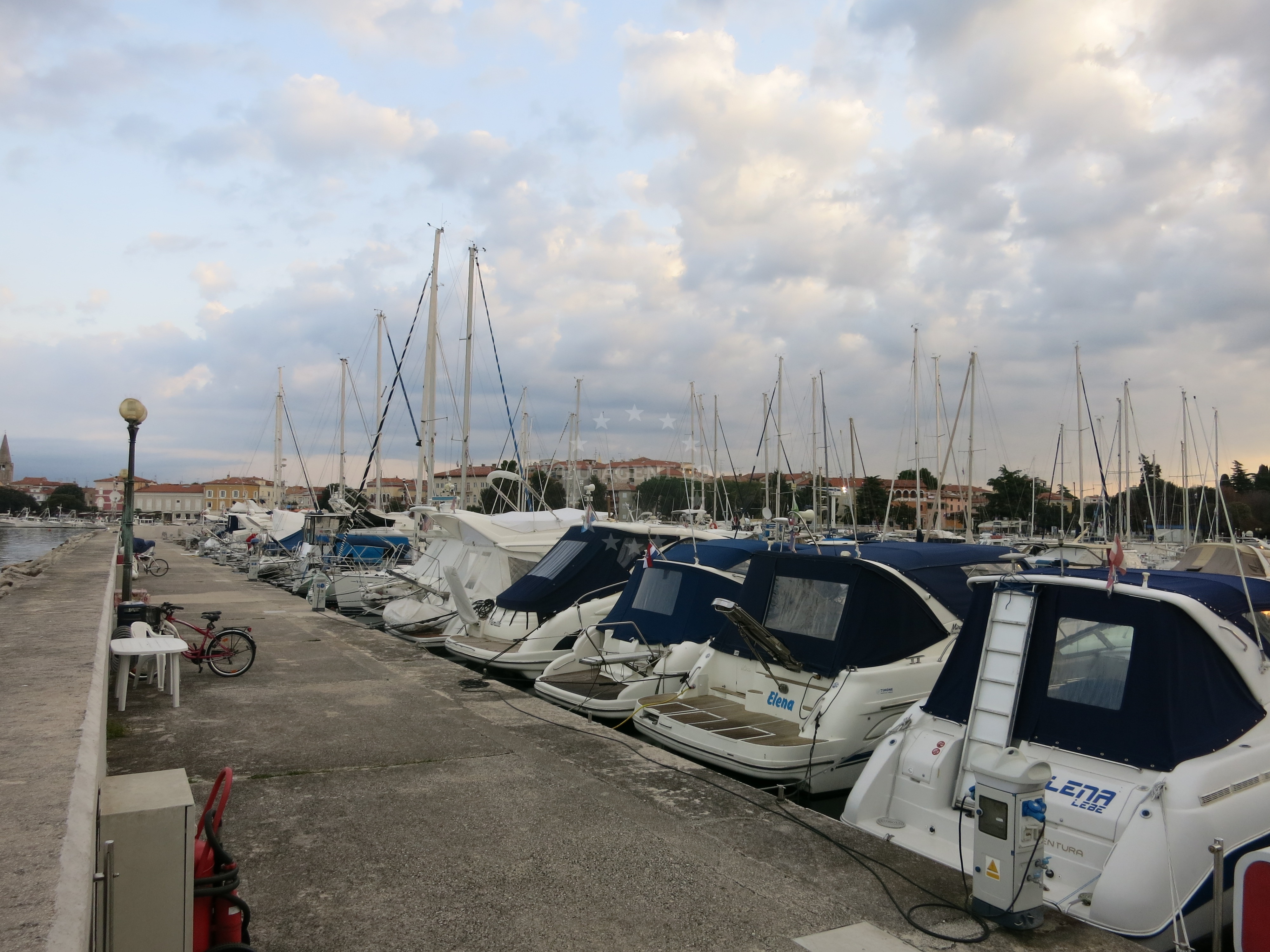 Marina Porec with Adriatic Sea backdrop