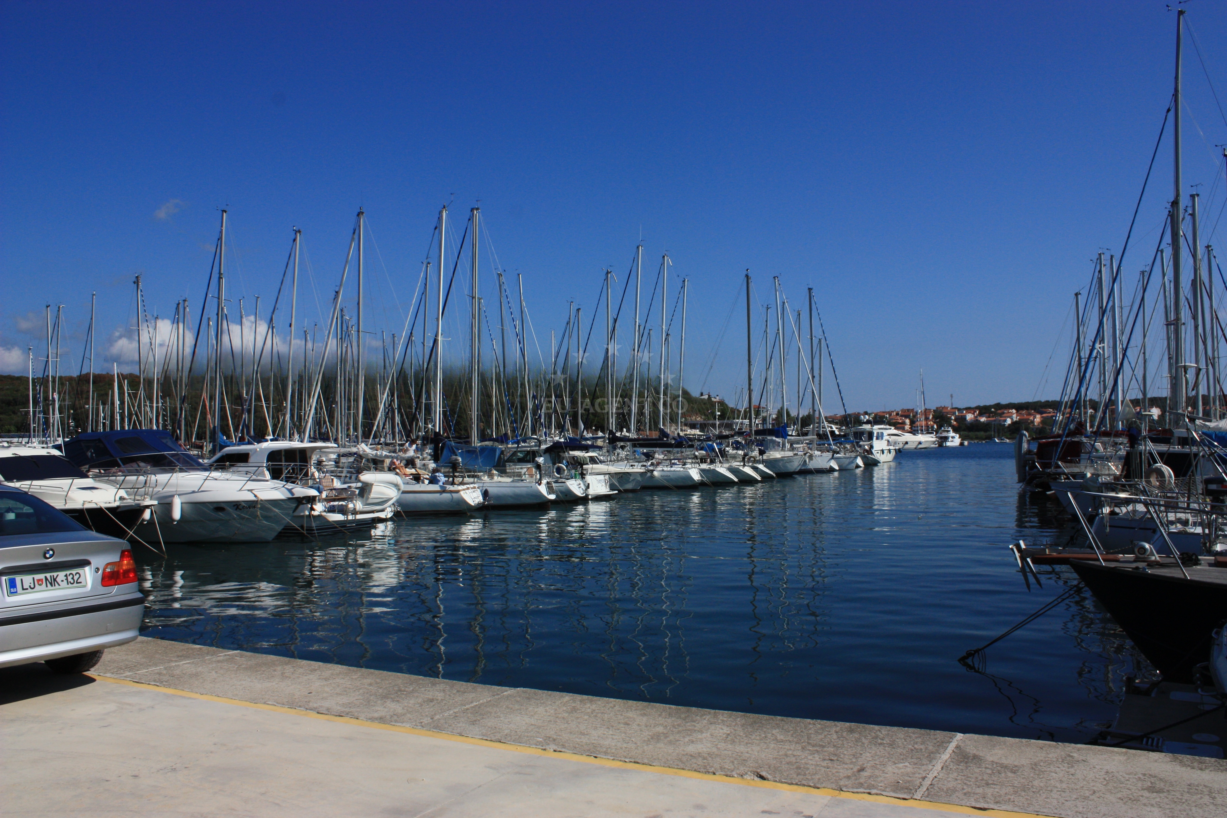 Marina Bunarina in Pula, Croatia with boat moorings