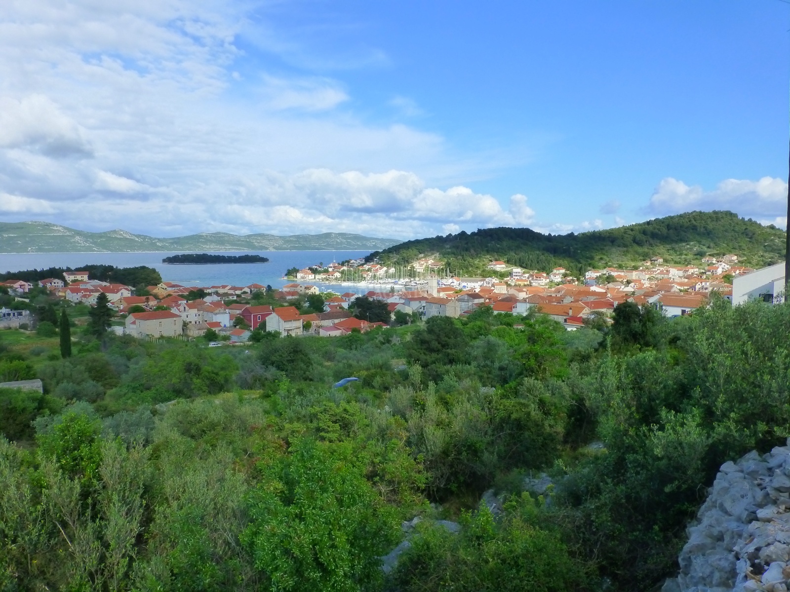 Yachts moored at Marina Veli Iz, North Dalmatia