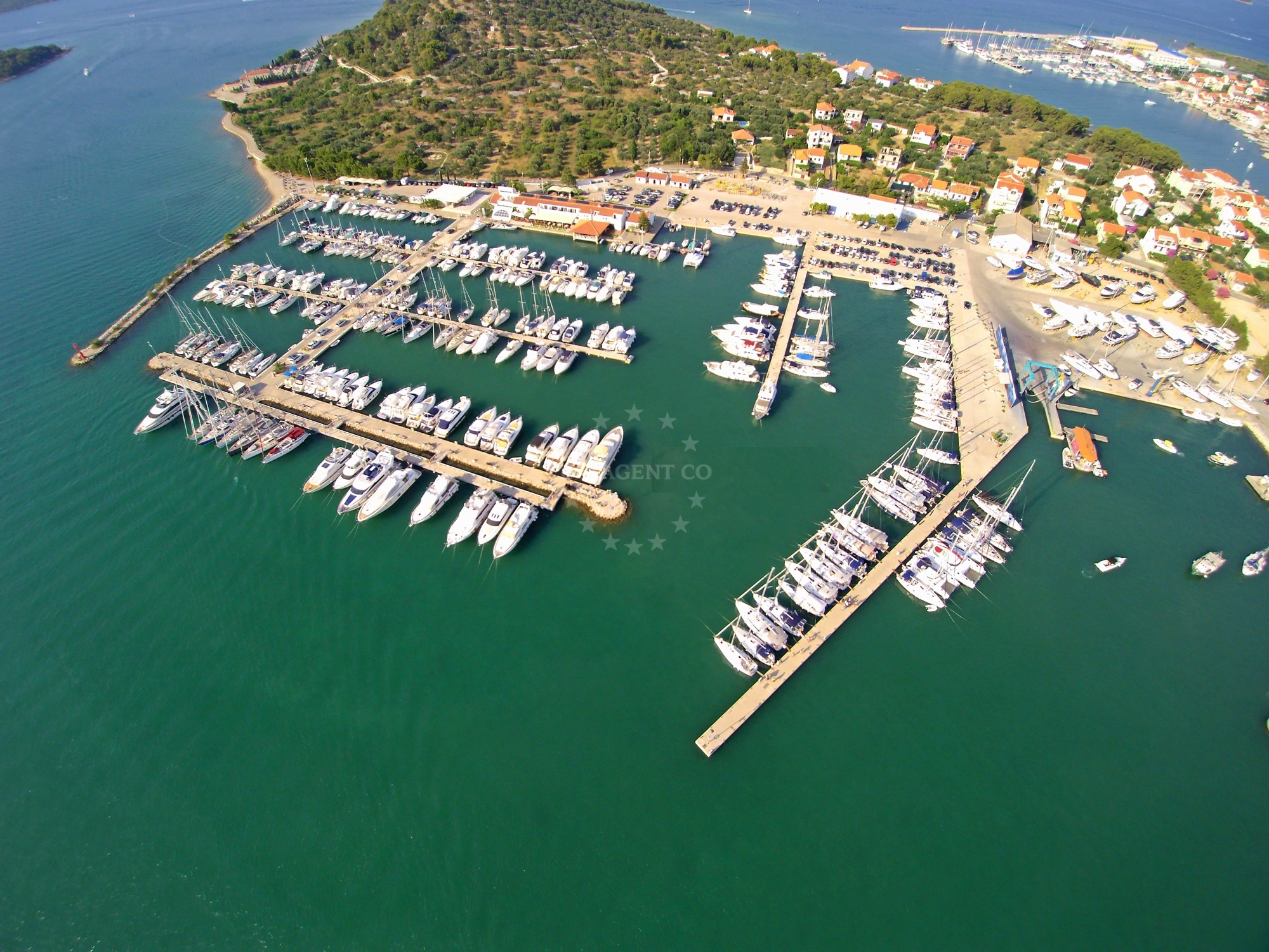 Marina Hramina berths overlooking the Adriatic Sea