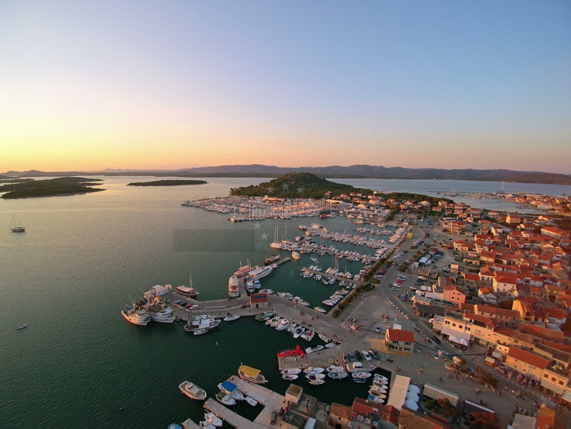 Yachts moored at Marina Hramina, Murter, Croatia