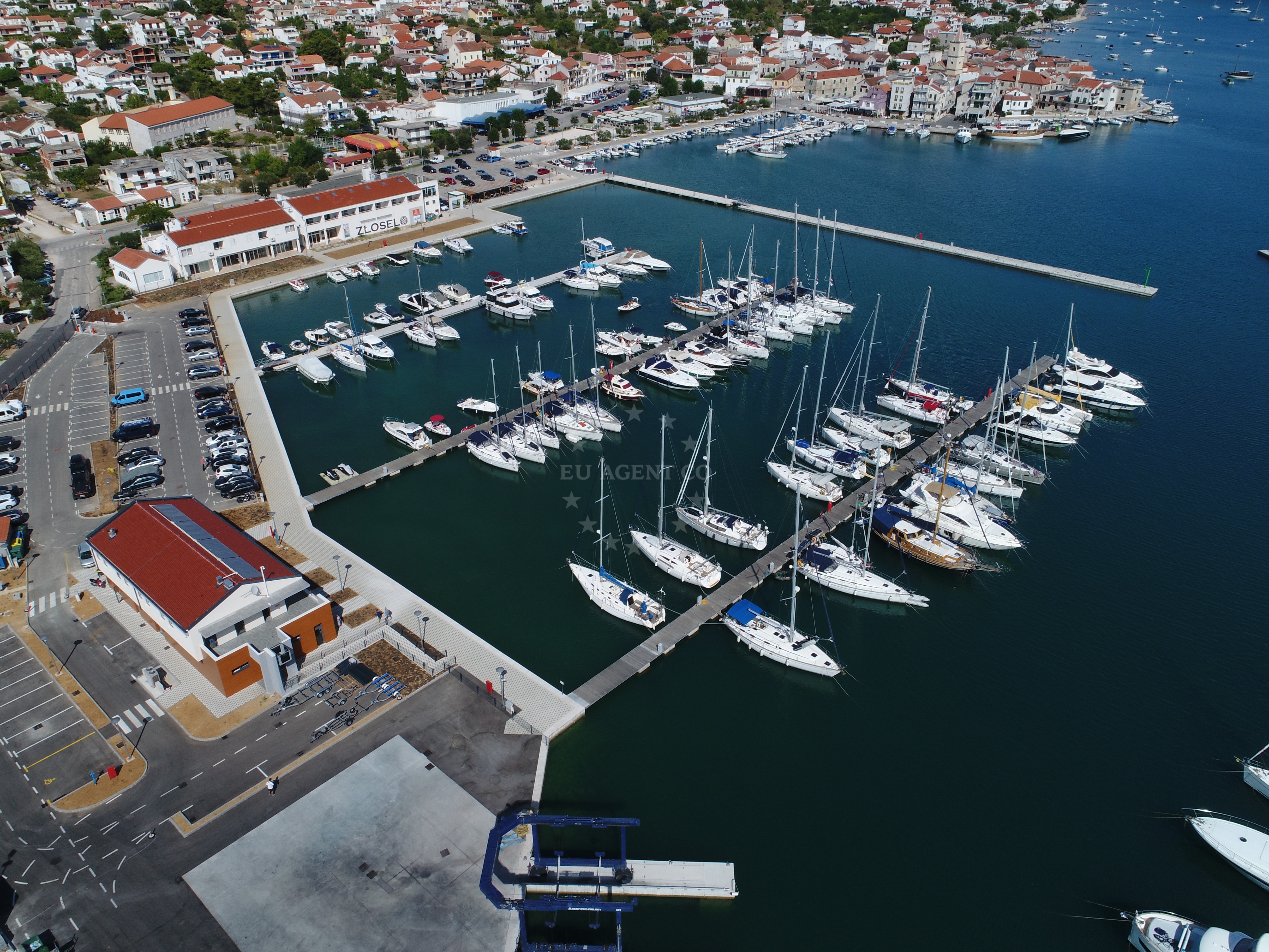 Marina Pirovac's dry berths and parking area