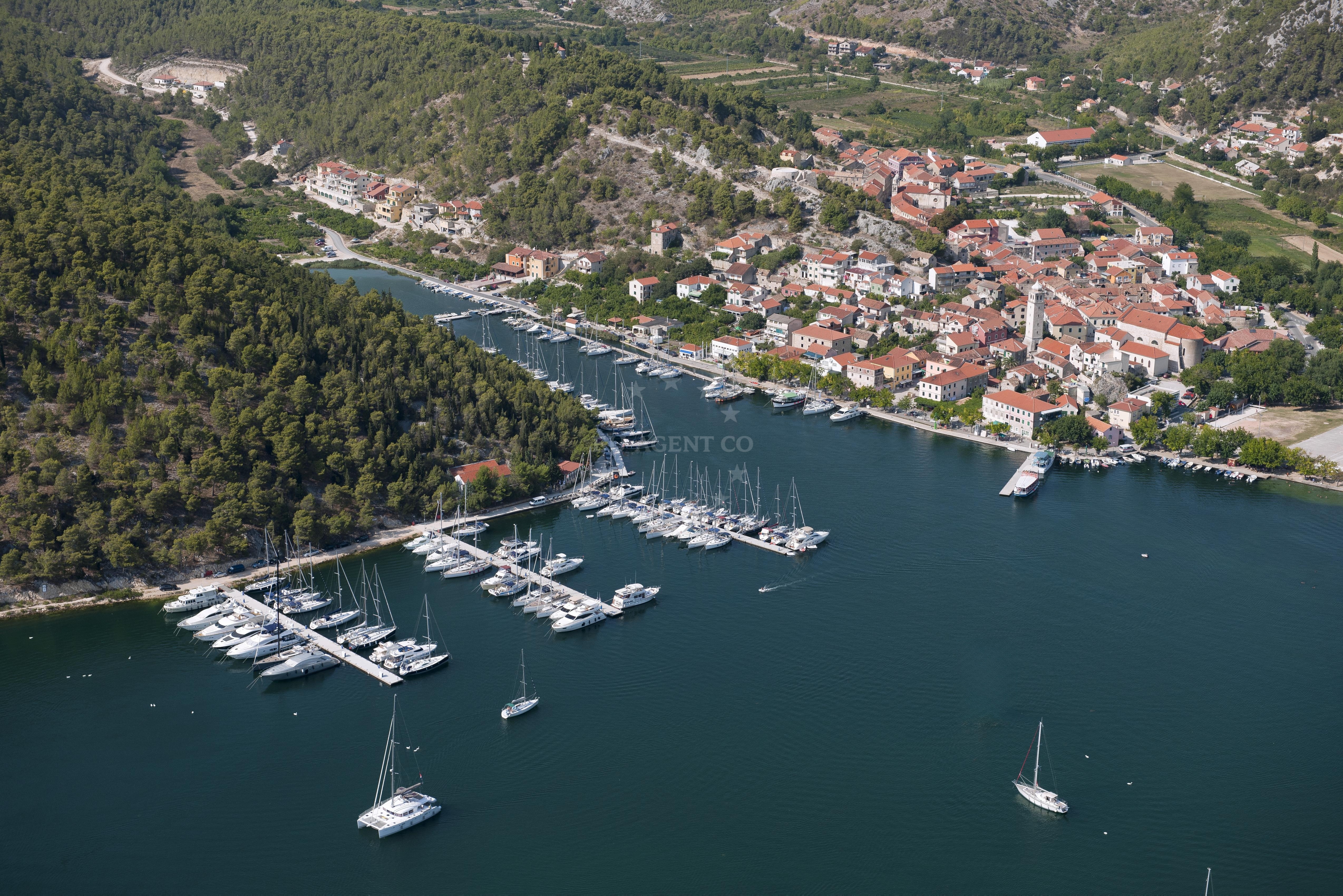Marina entrance with Krk River view