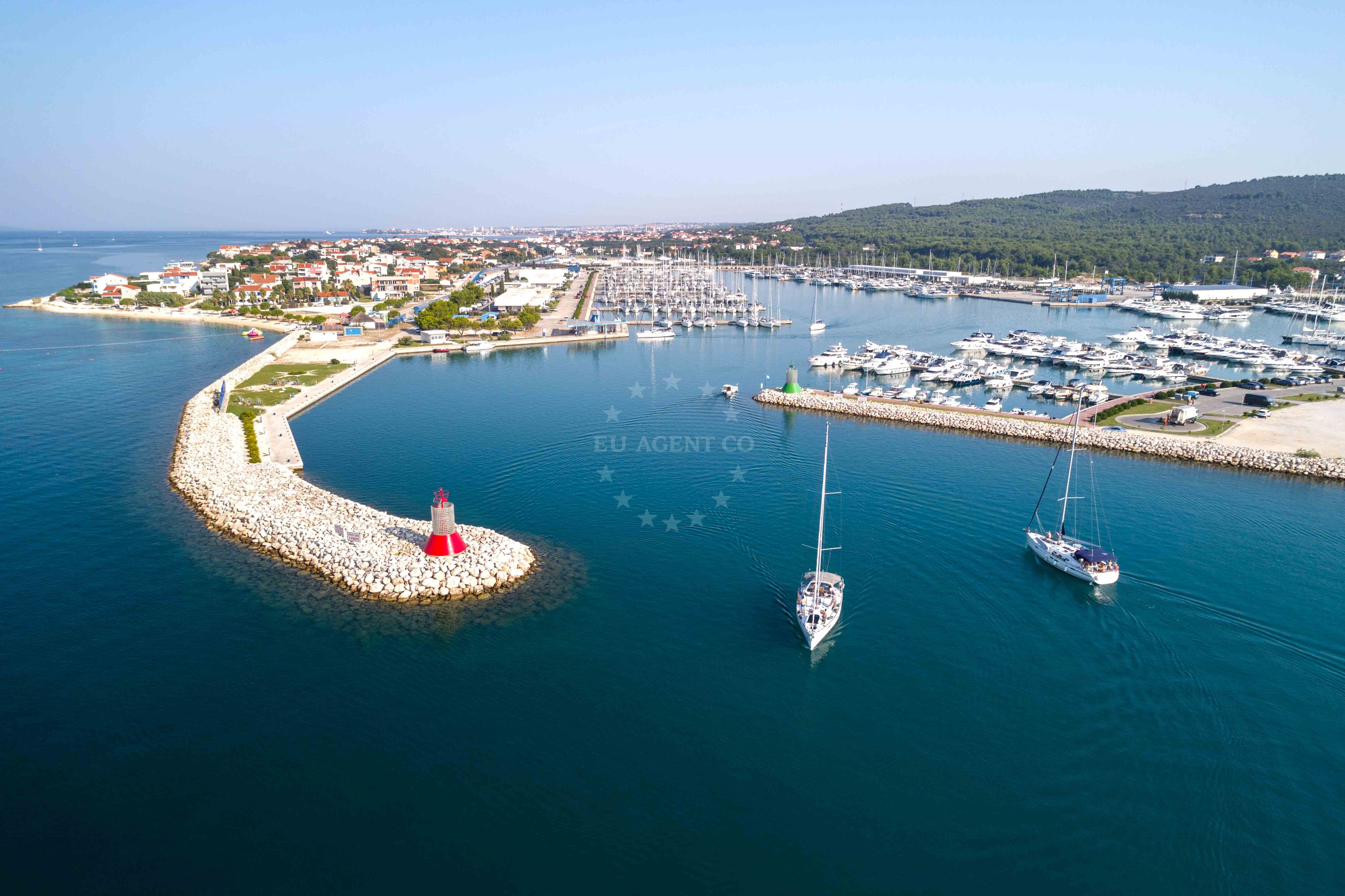 Superyacht berthed at Marina Dalmacija, Sukosan, Croatia