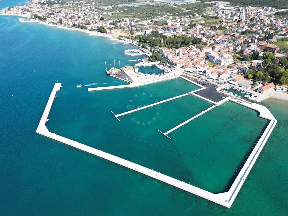 View of Molum Marine Club marina with Adriatic Sea and nearby boats