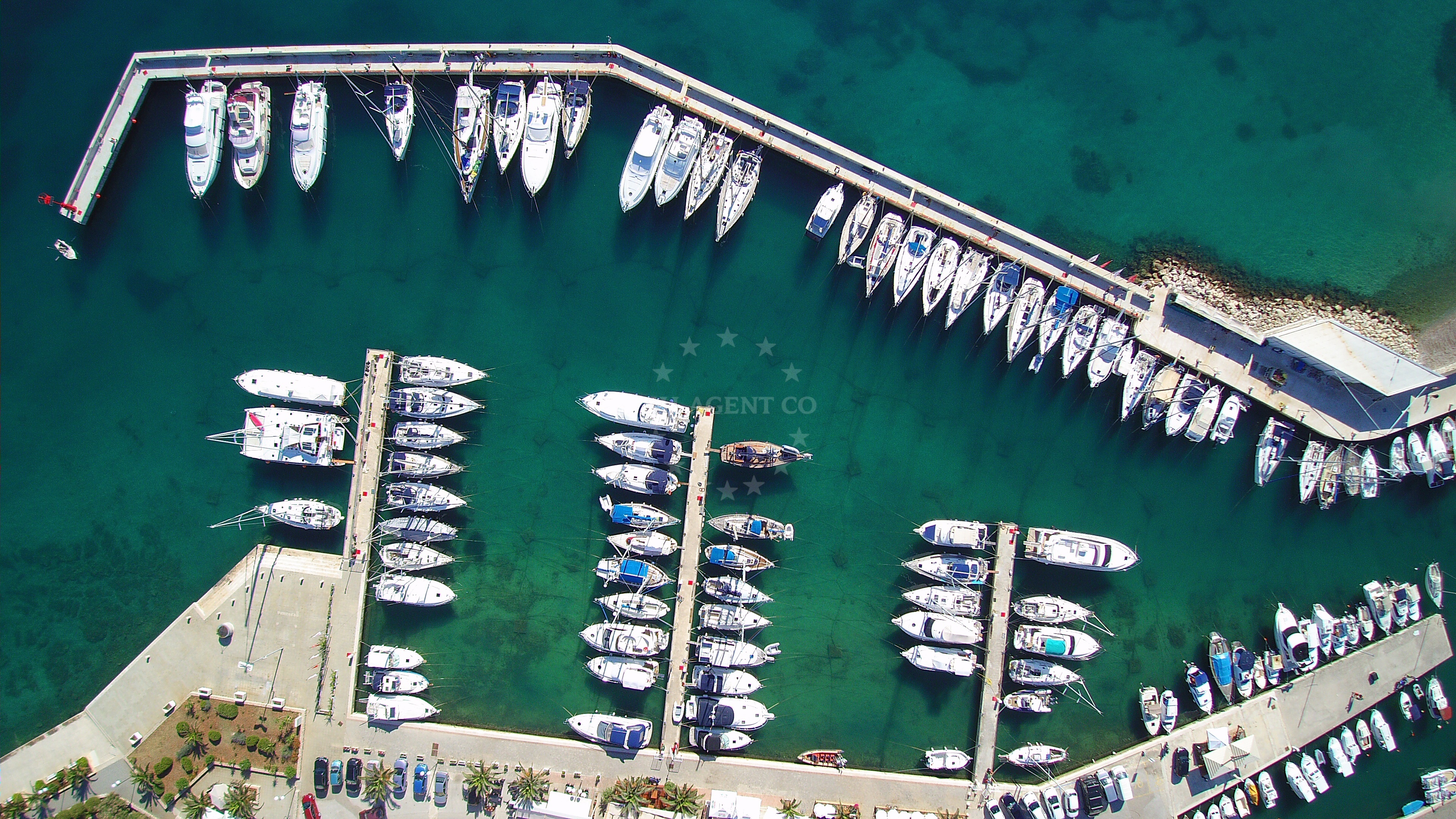 View of Marina Preko's facilities including electricity and waste disposal points