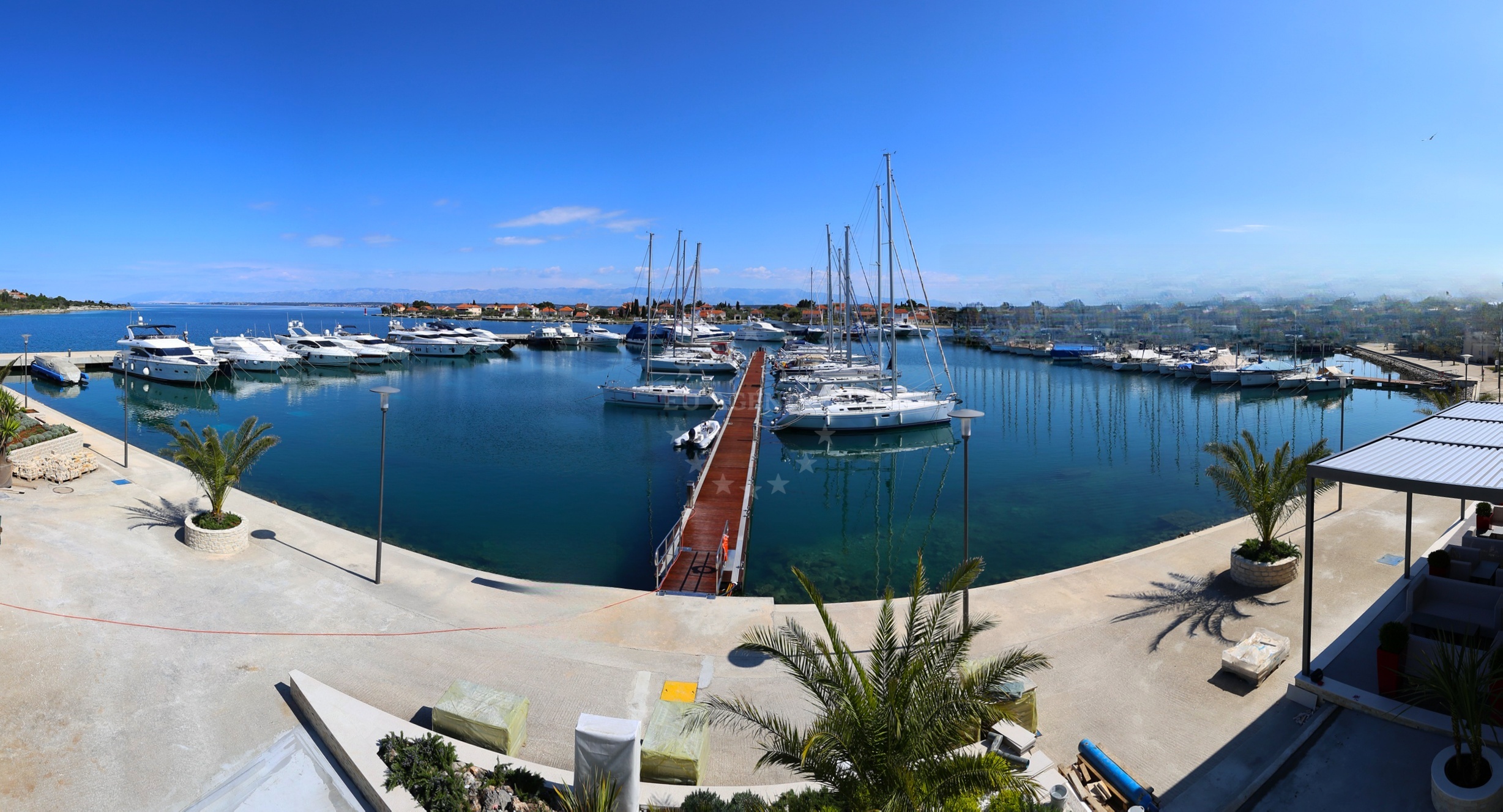 View from Olive Island Marina towards the Kornati Islands and open sea