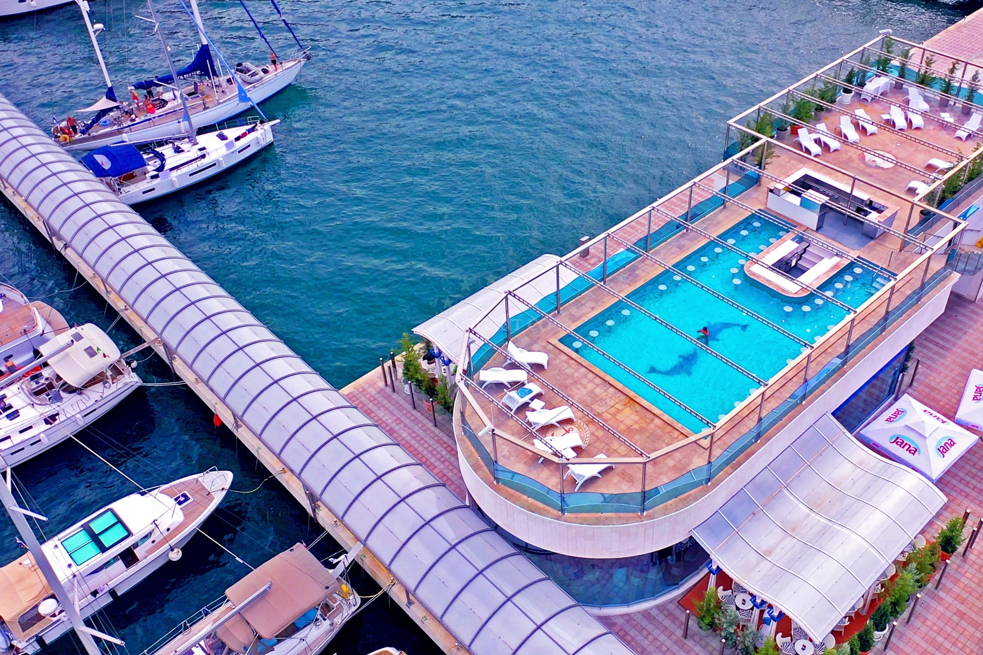 View of Marina Frapa Dubrovnik from the Orsan Yacht Club