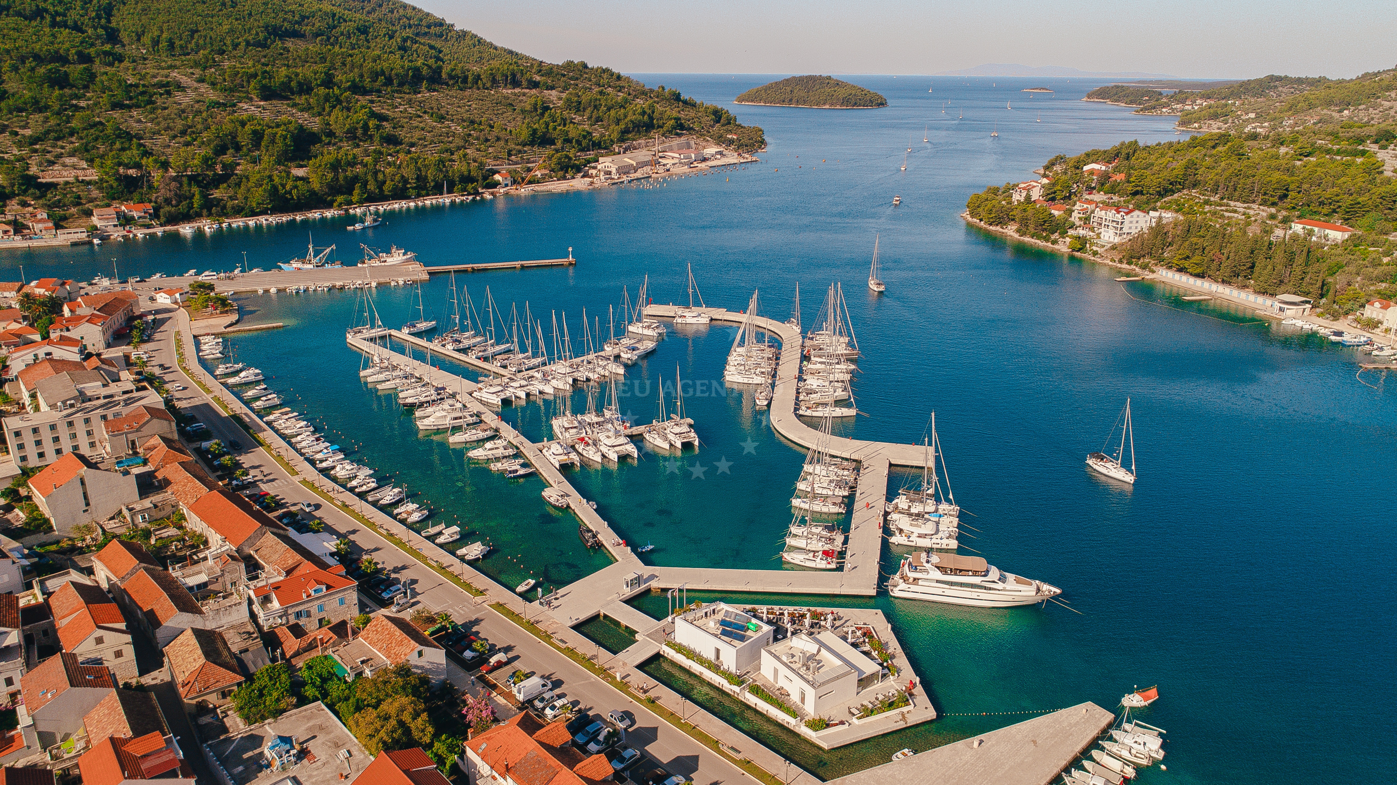 Modern marina in Vela Luka, Korčula, Croatia
