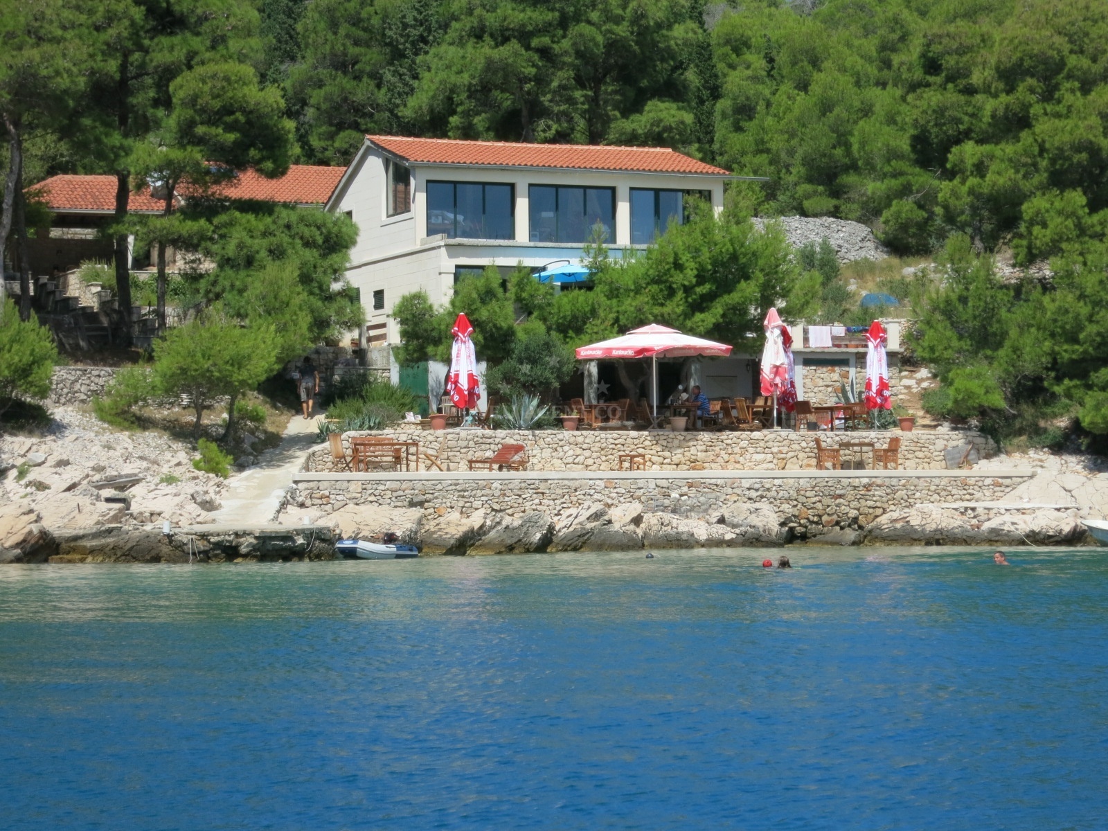 Coastal view near Konoba Lucice restaurant in Milna (Brač) on the island Brač, Croatia