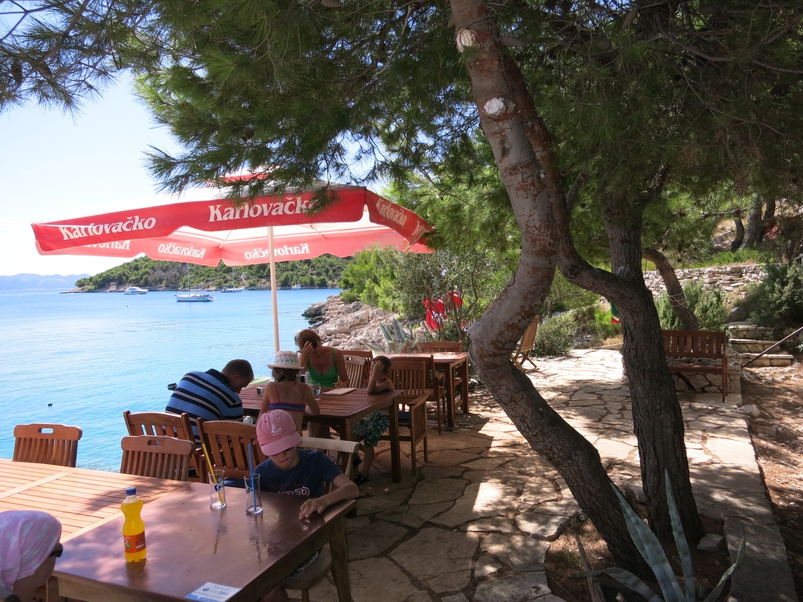 Coastal view near Konoba Lucice restaurant in Milna (Brač) on the island Brač, Croatia