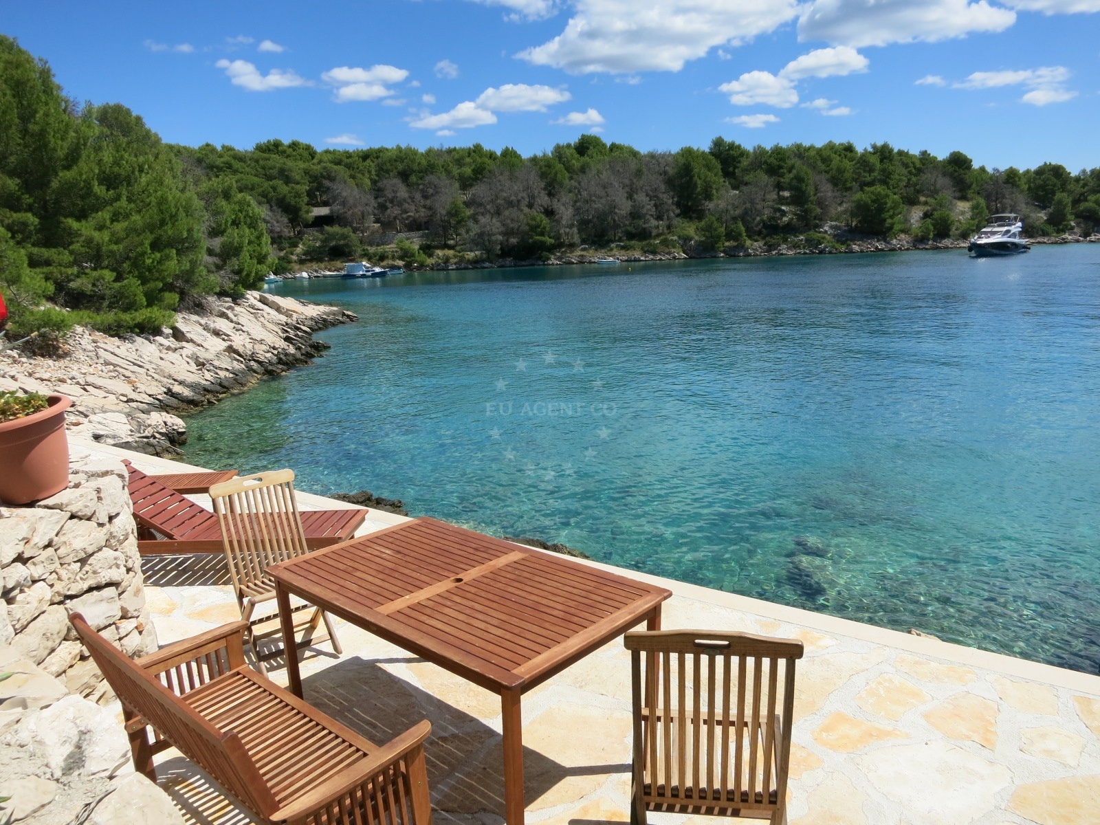 Coastal view near Konoba Lucice restaurant in Milna (Brač) on the island Brač, Croatia
