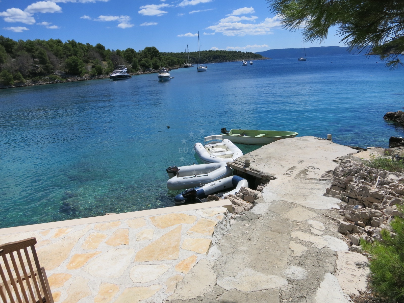 Coastal view near Konoba Lucice restaurant in Milna (Brač) on the island Brač, Croatia