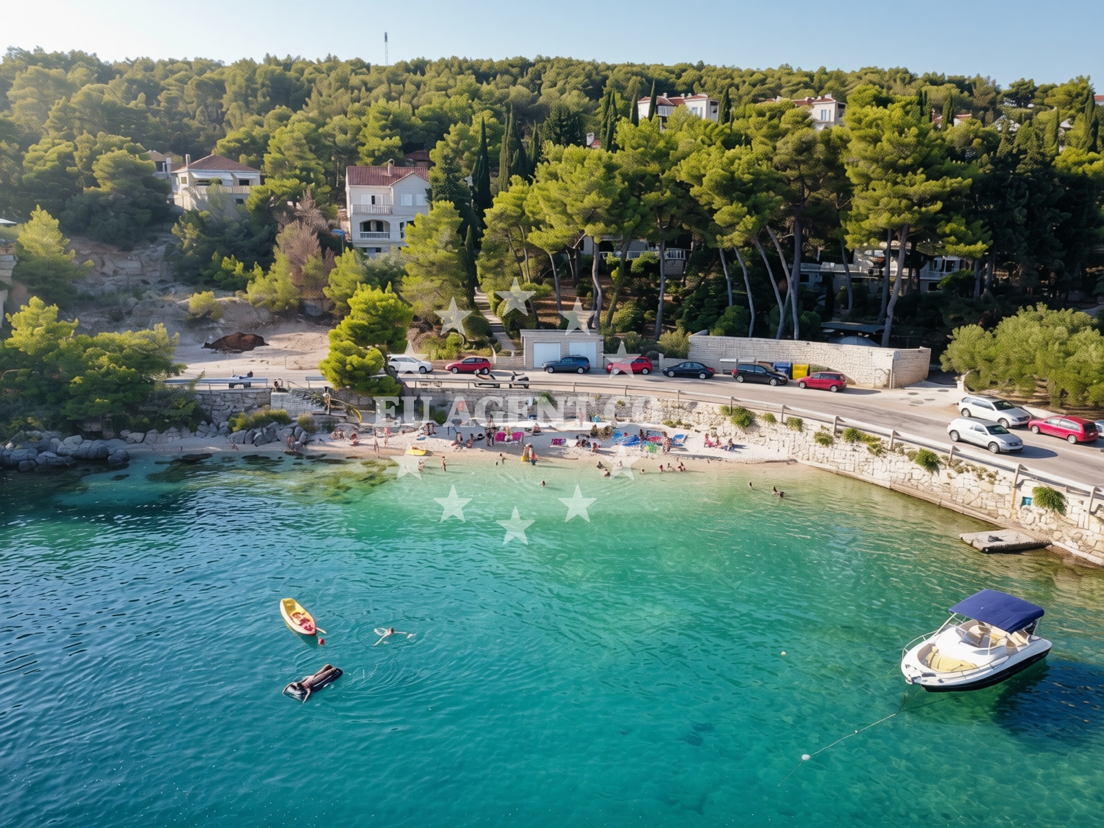 Sumartin Beach and restaurant location on Brač Island