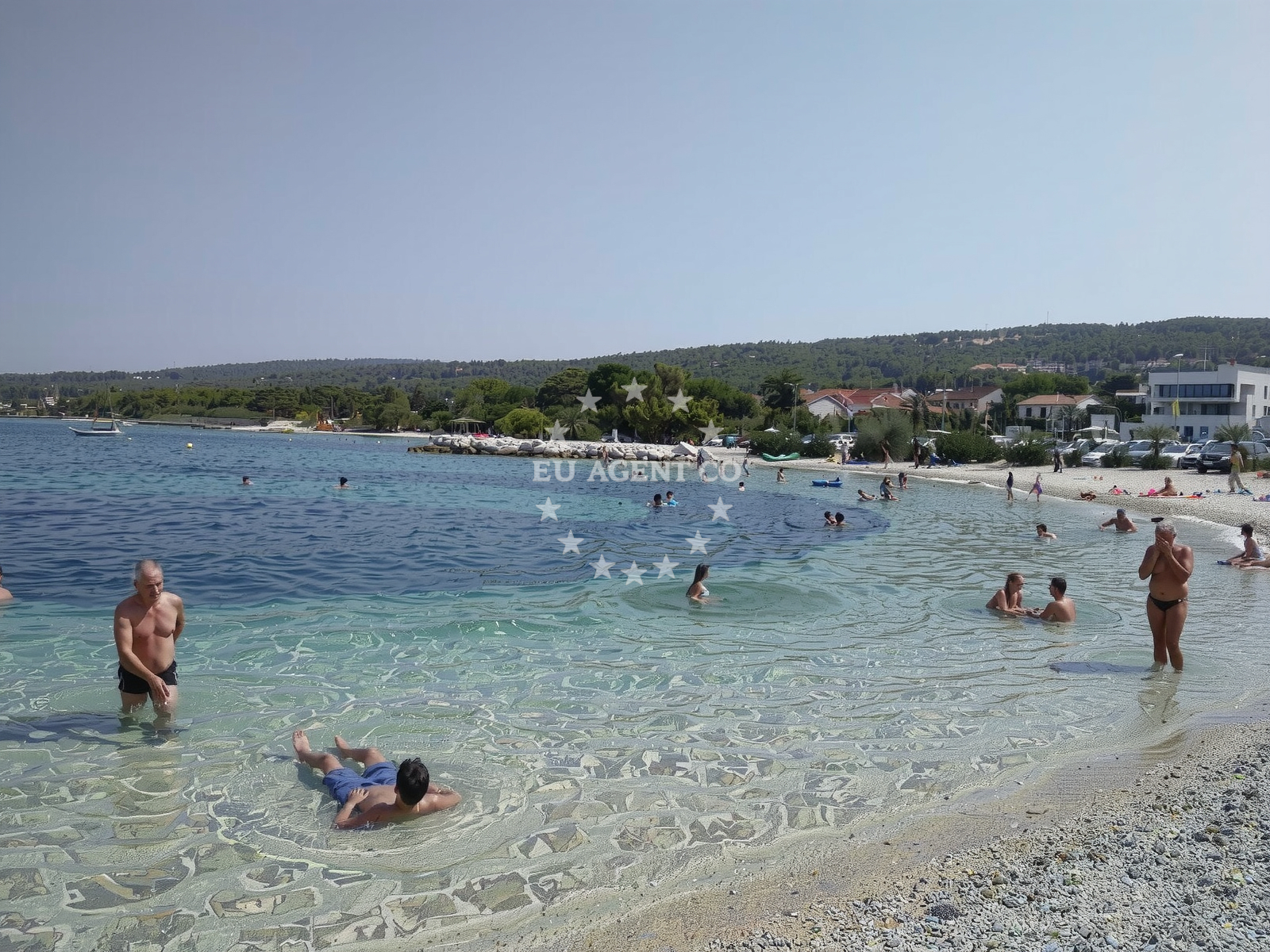 Scenic view of Supetar Beach from Vinotoka Restaurant