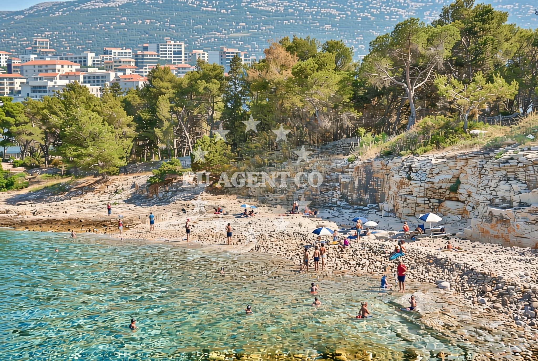 Restaurant in Sutivan, Brac, with Adriatic Sea backdrop